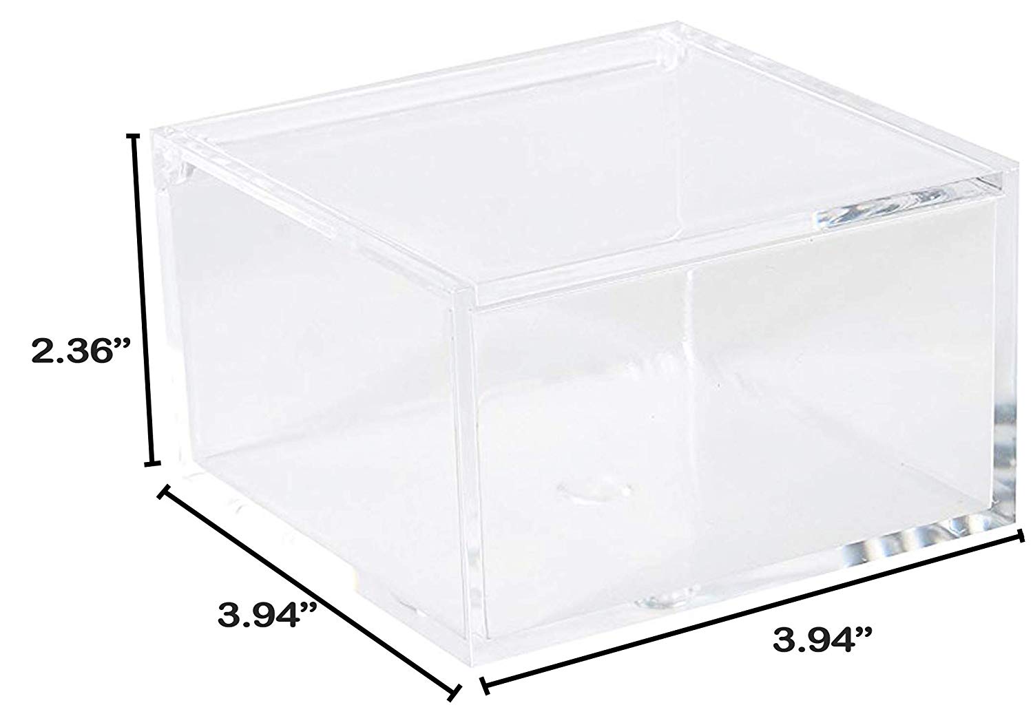 Clear Acrylic Boxes 3.94"x3.94"x2.36" 4 Pack