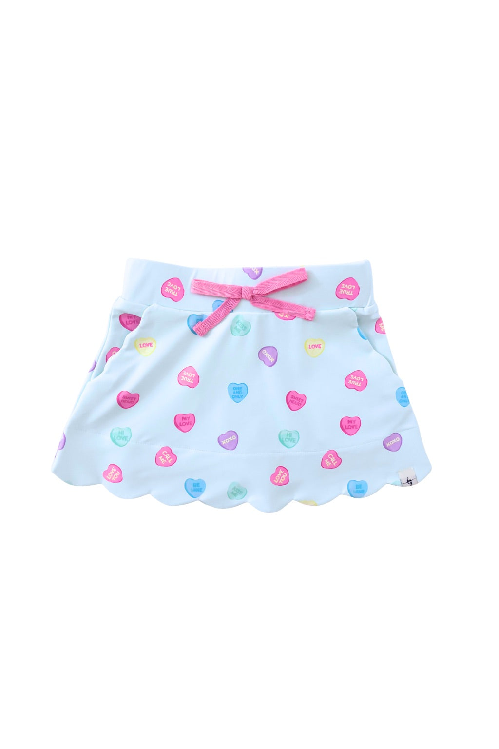 Candy Hearts Scallop Athletic Skort