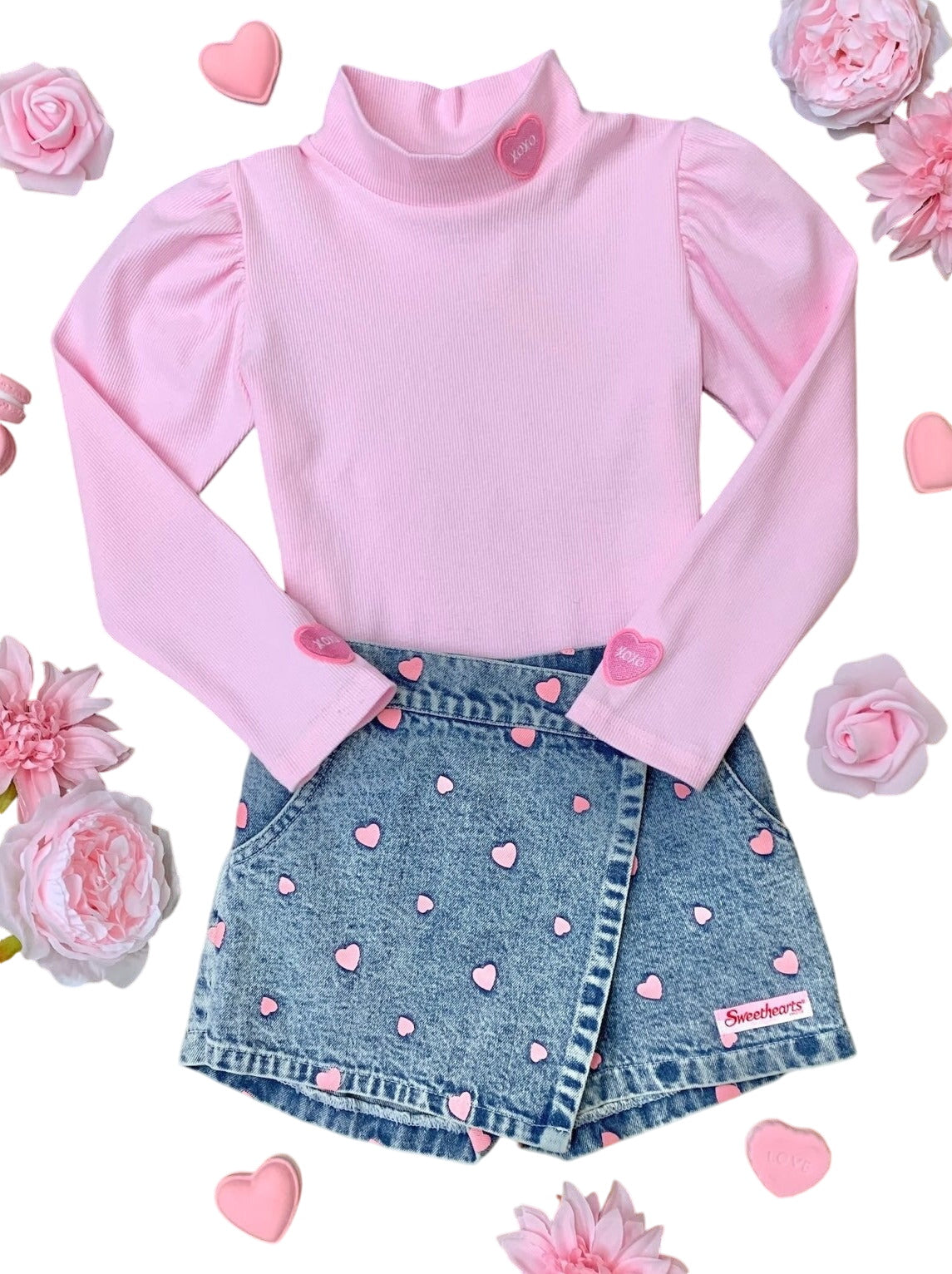 Sweethearts Xoxo Denim Skort Set