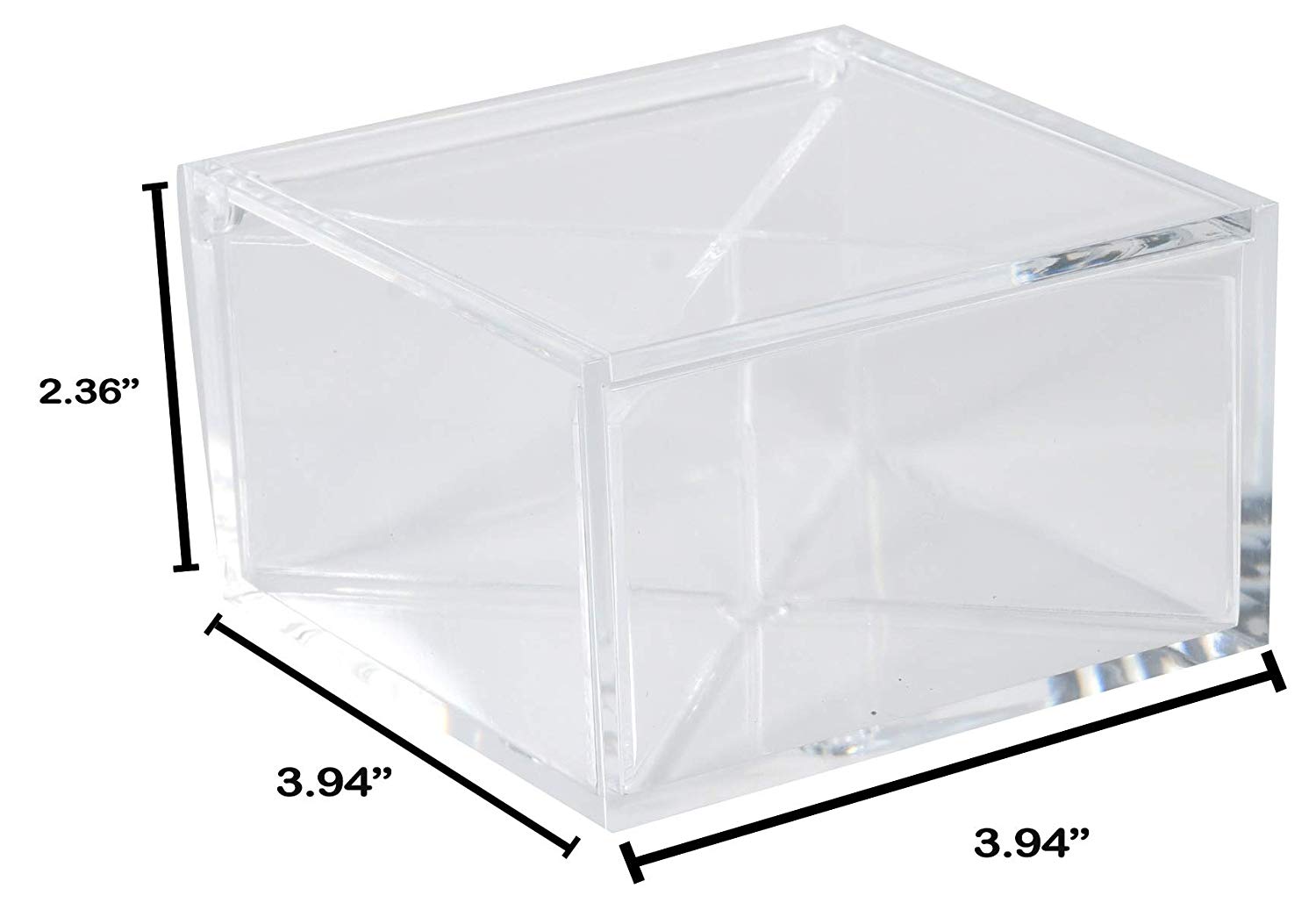 Clear Acrylic Boxes 4 Sections 3.94"x3.94"x2.36" 4 Pack