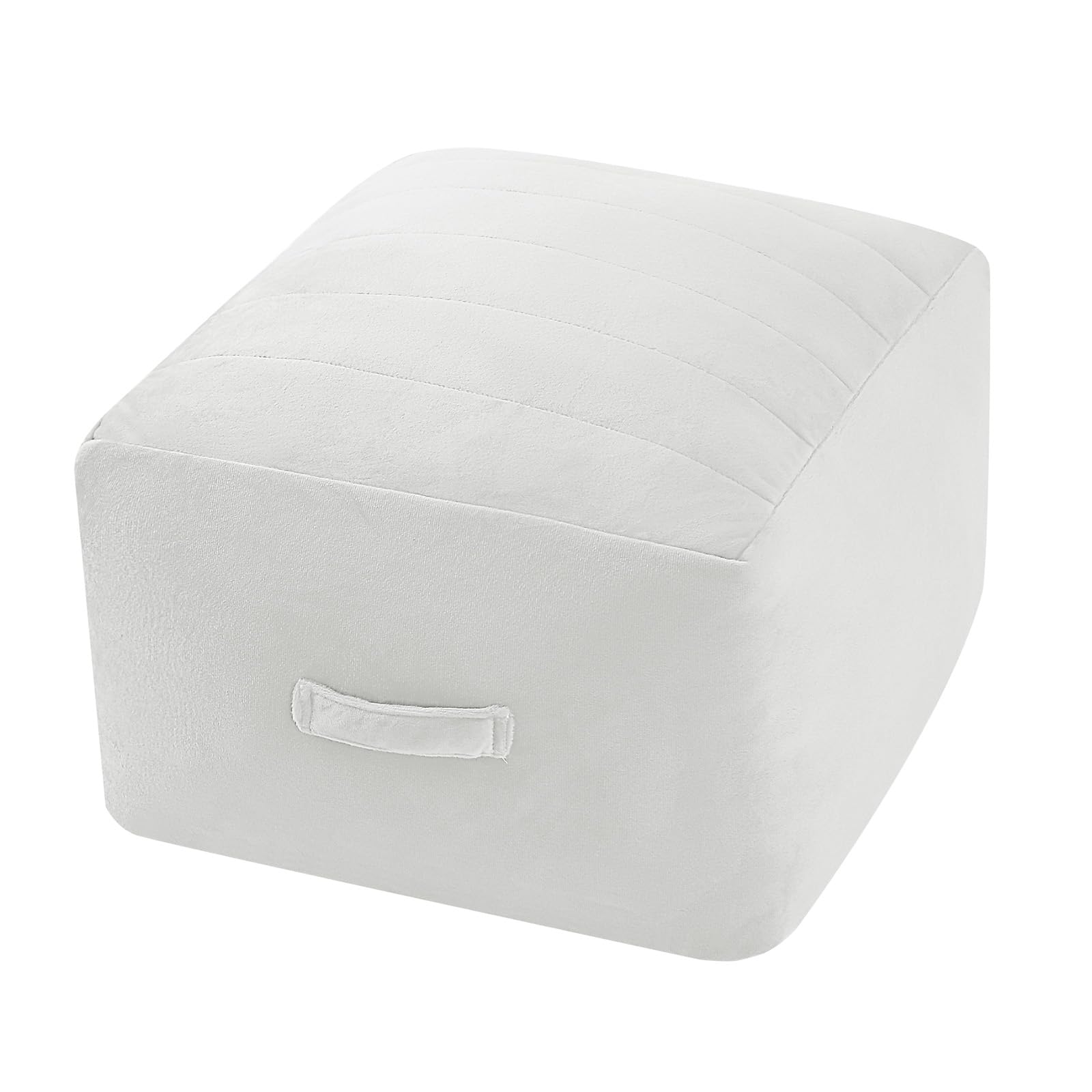 Grid Square Pouf Ottoman, 20"x20"x15"