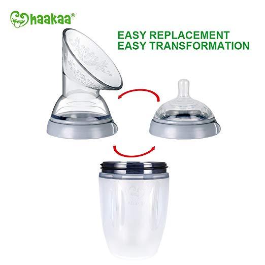 Haakaa Gen 3 Silicone Breast Pump Flange And Bottle Set 160 Ml/6 Oz