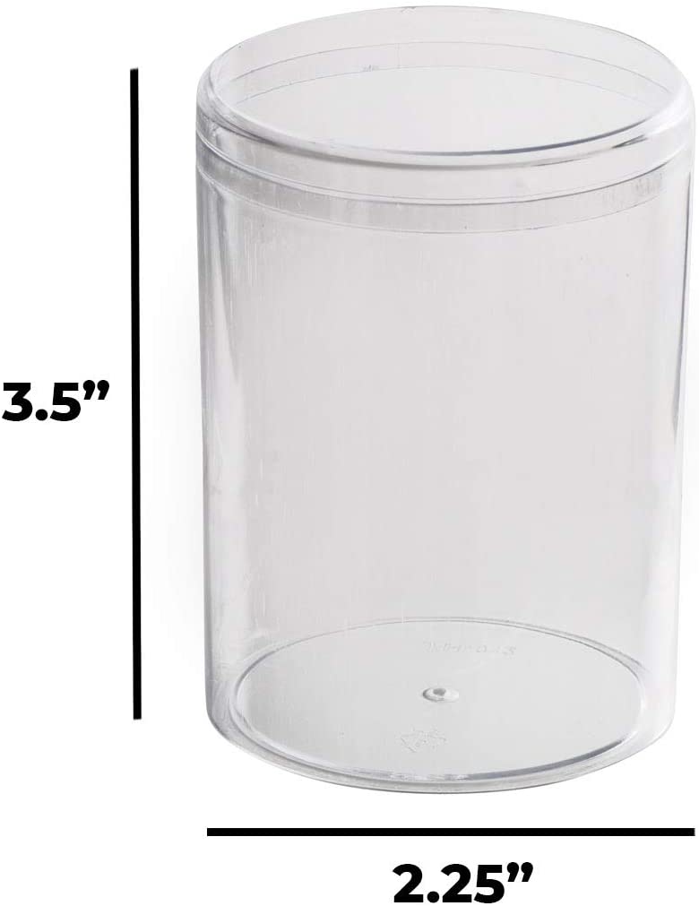 Clear Acrylic Boxes Round 2.25"x3.5" 24 Pack