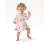 Long Sleeve Polo Bodysuit Dress