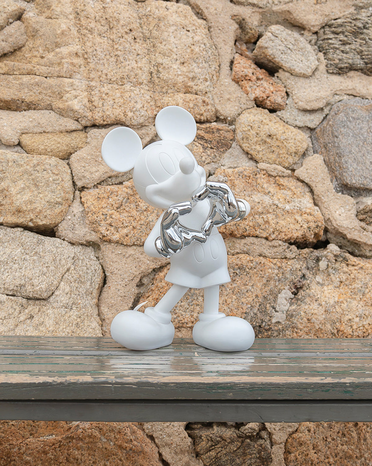 Mickey Mouse With Love White & Silver 12in