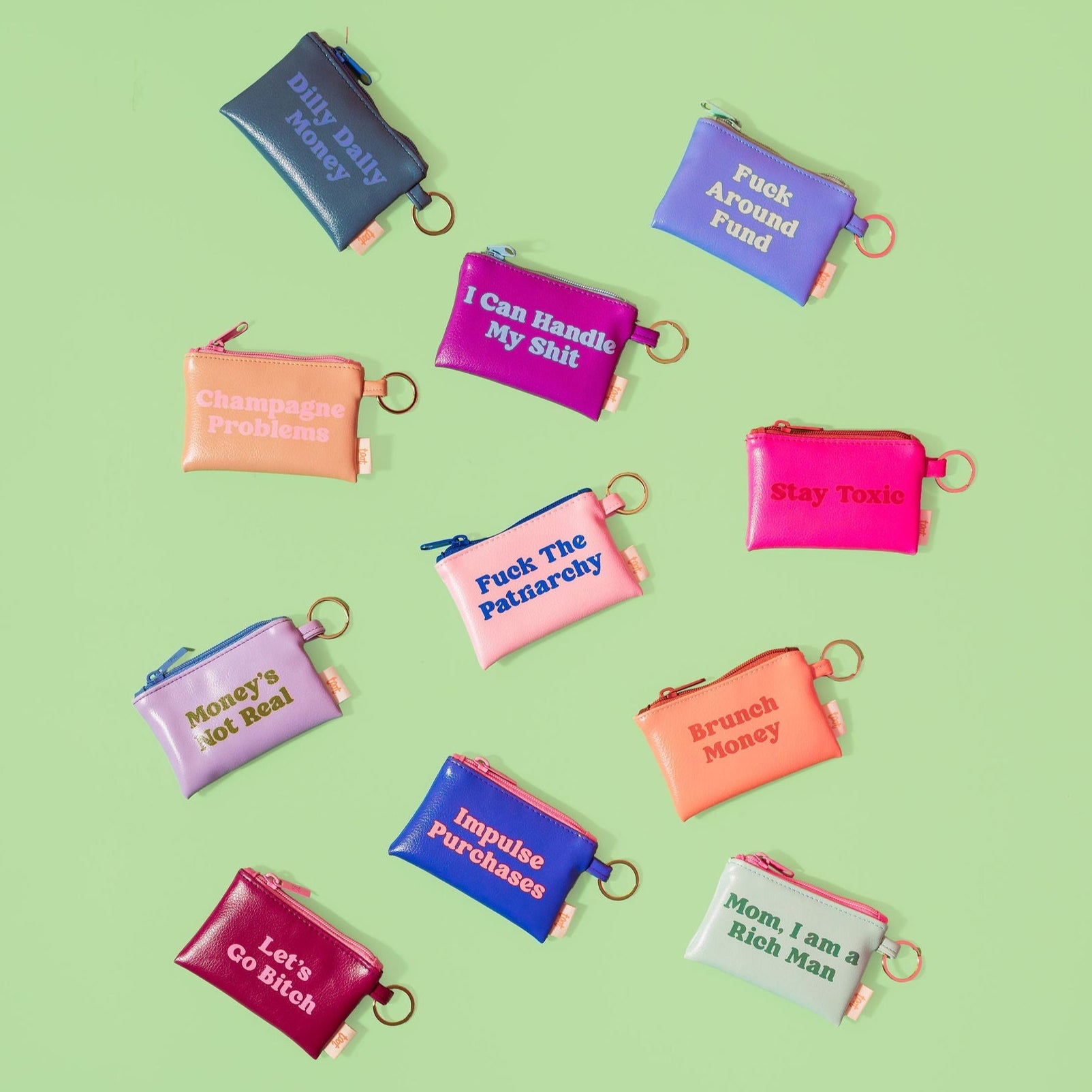 Color Block Penny Key Rings