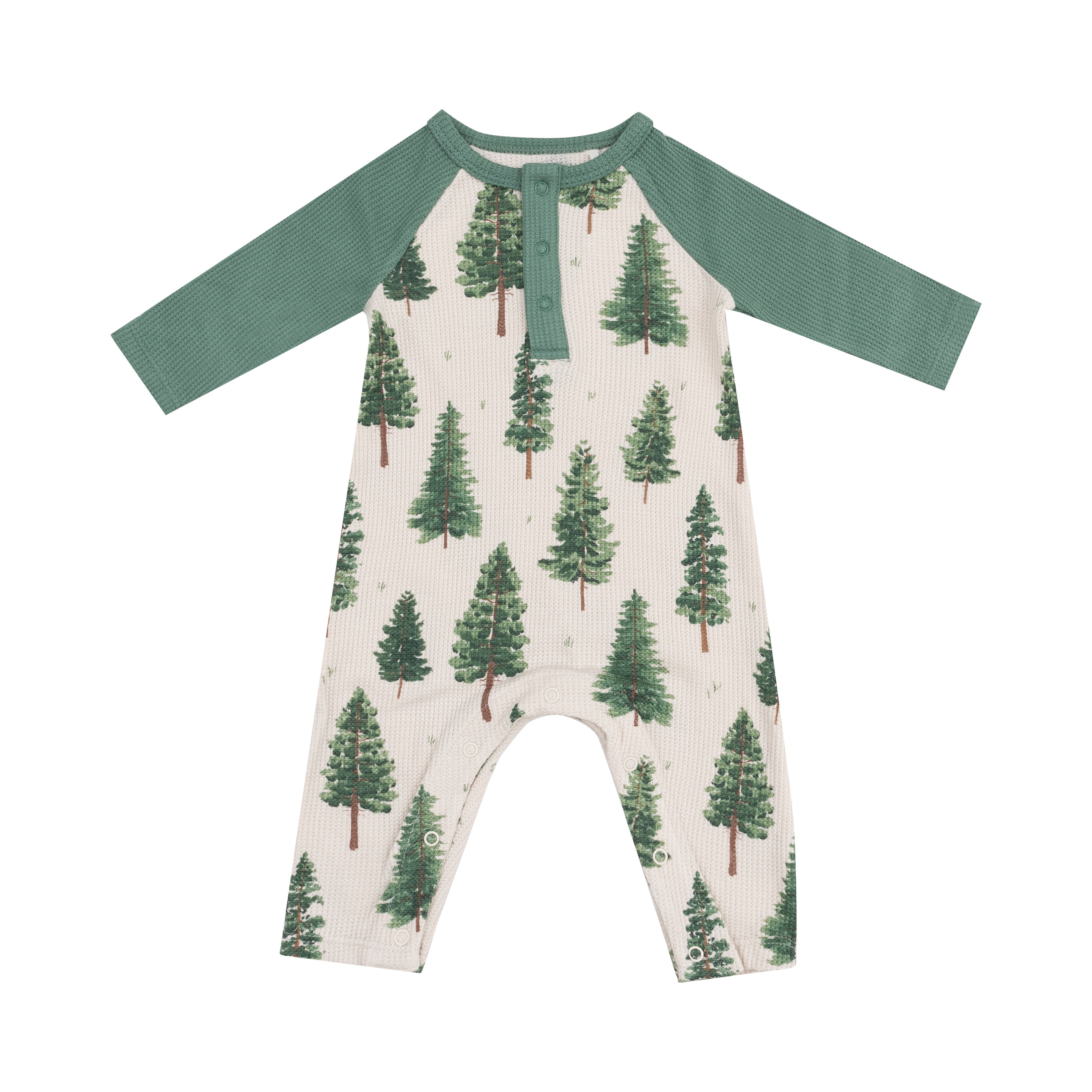 L/s Raglan Romper - Forest Trees