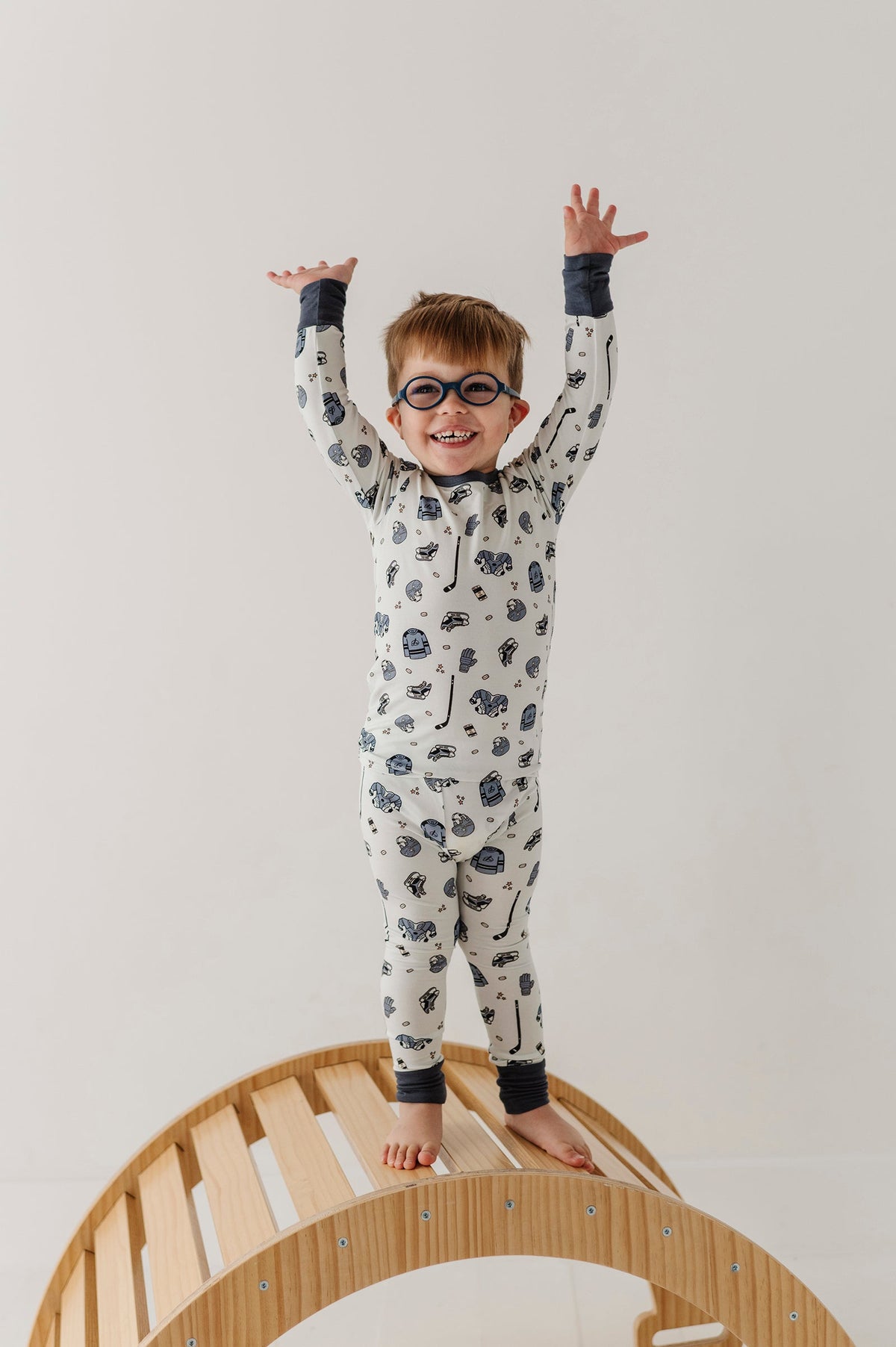 Boys Long Sleeve Lounge Set In Hockey