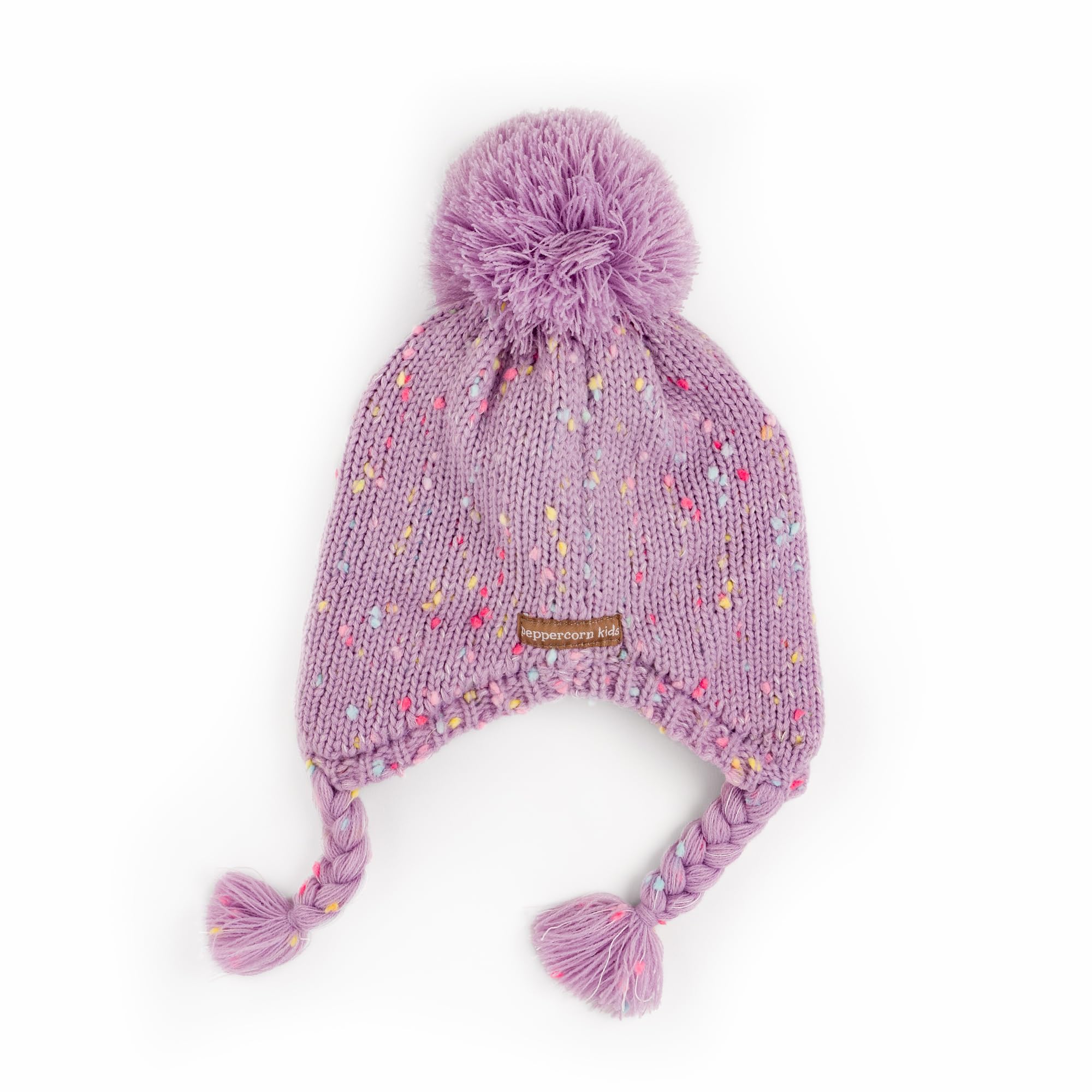 Girls Warm Knit Earflap Hat, Fleece Lined Cold-weather Essential For Kids 1-12 Years