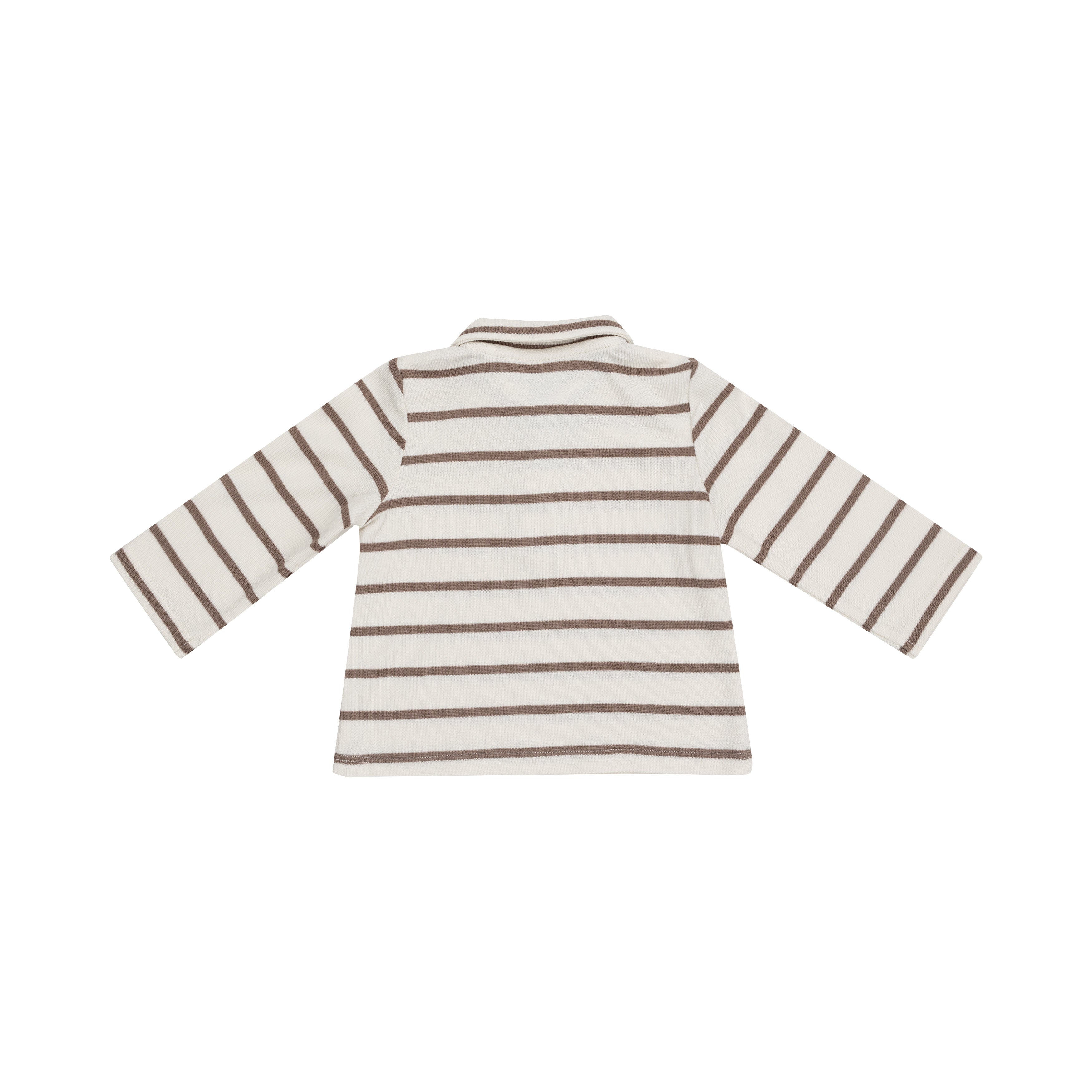 Polo L/s Shirt - Brown Rib Stripe