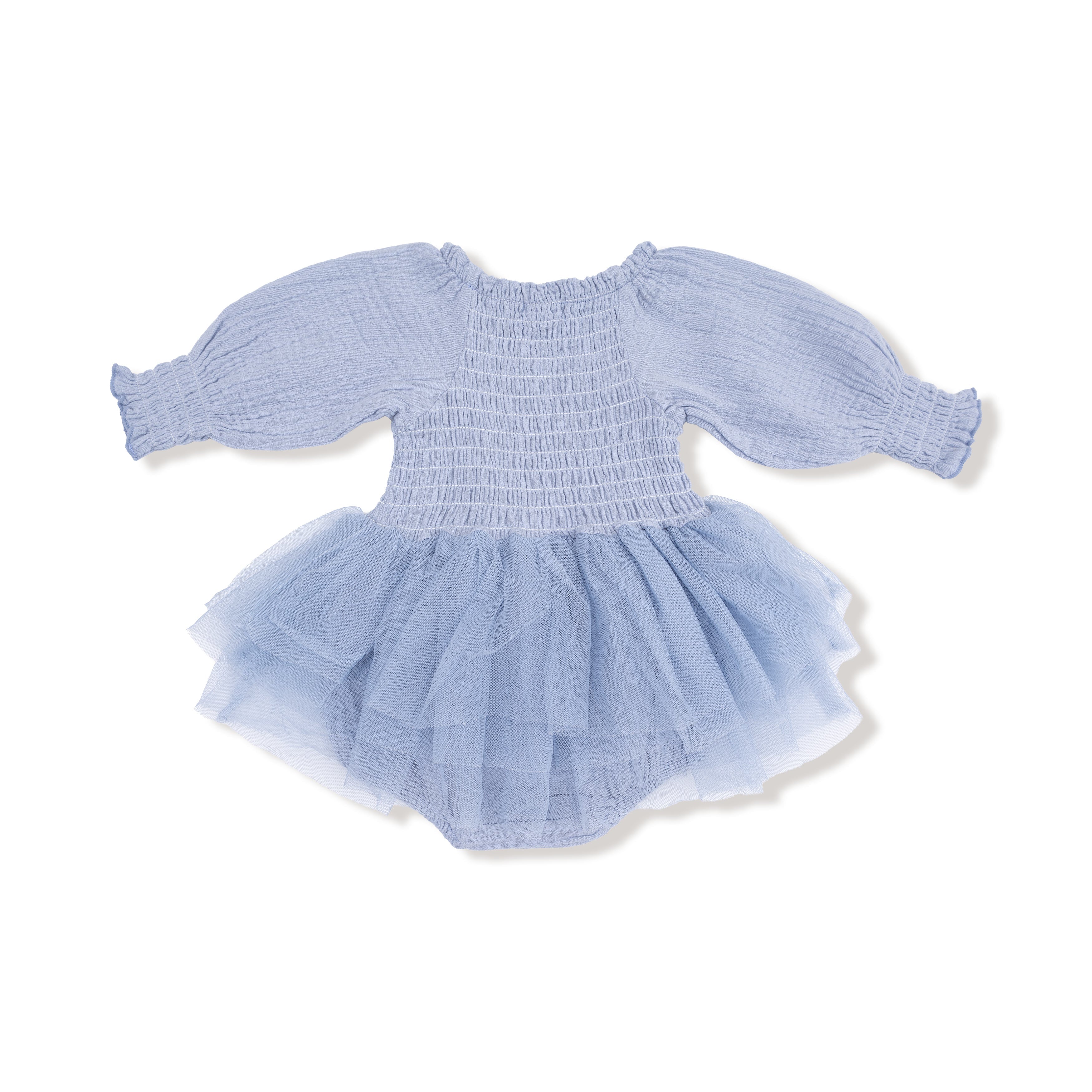 Long Sleeve Smocked Bubble With Tutu