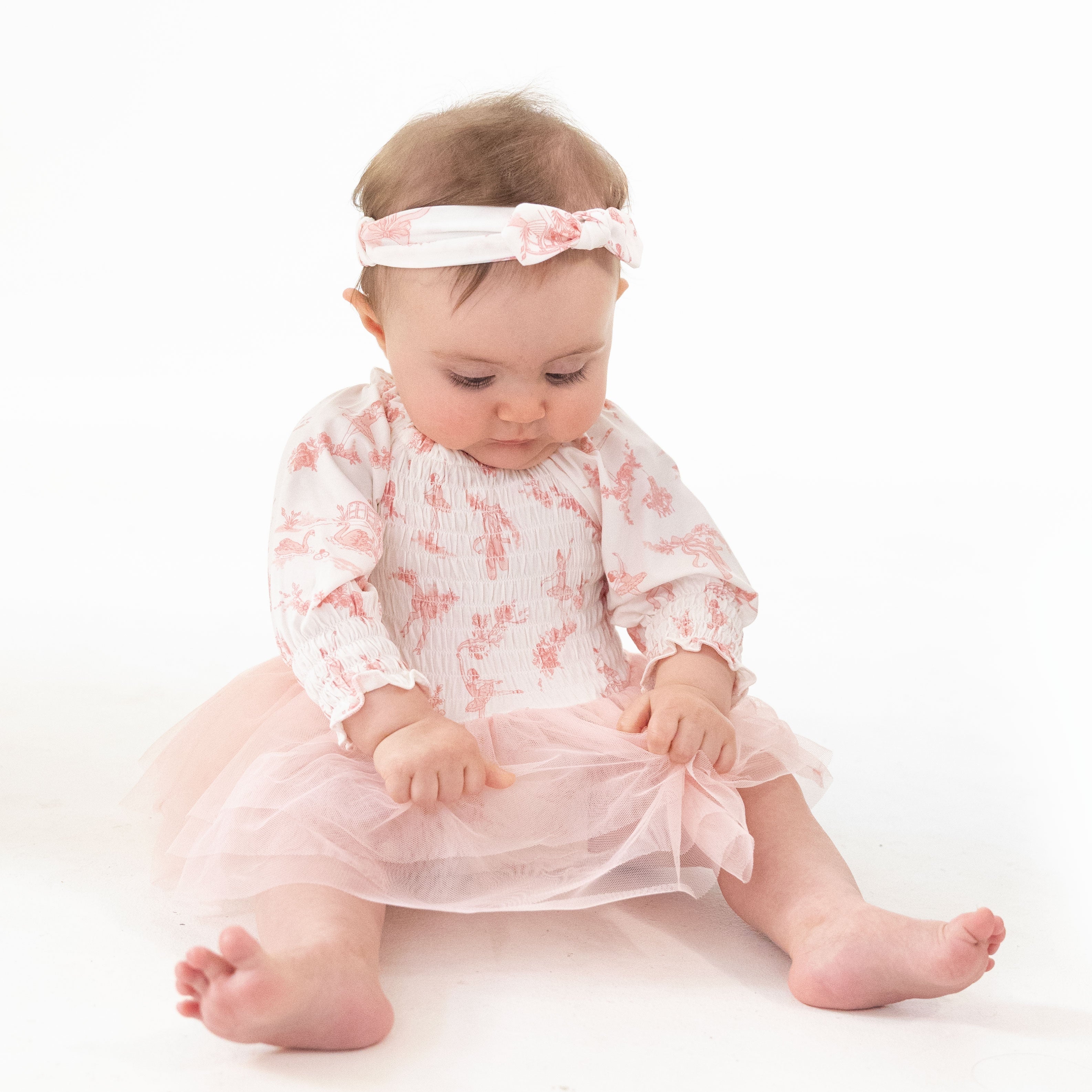Ballet Toile - Long Sleeve Smocked Bubble With Tutu