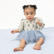 Belle Rosette Dot - Long Sleeve Smocked Bubble With Tutu