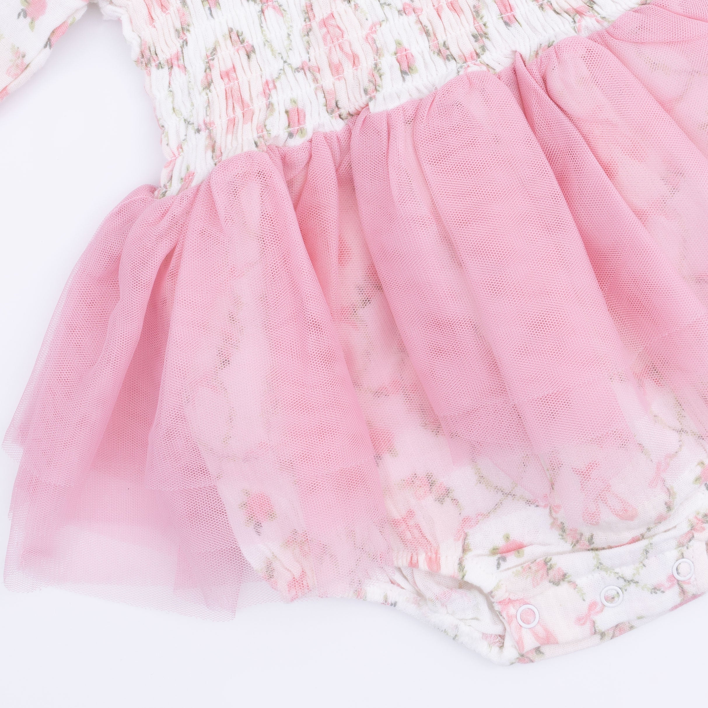 Cameo Ballet Shoes - Long Sleeve Smocked Bubble With Tutu