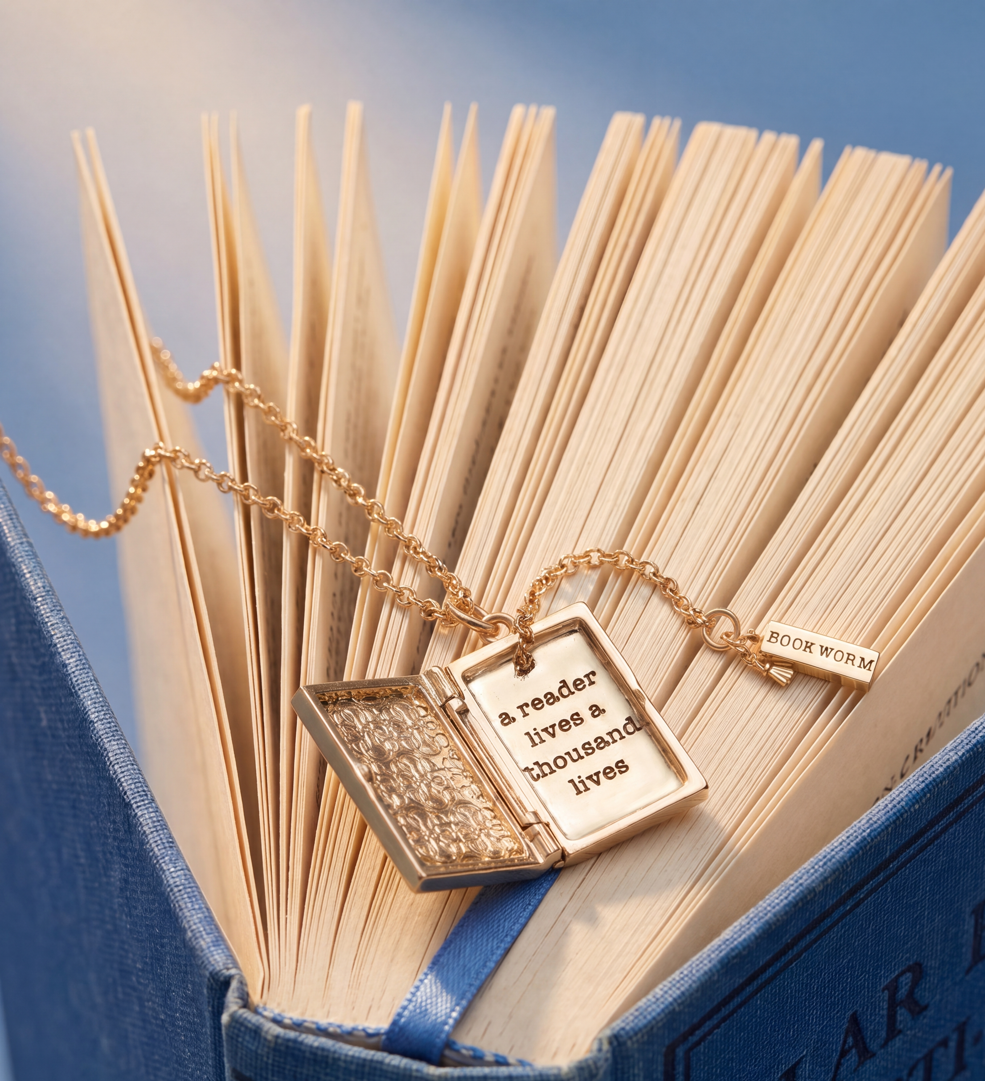 'a Reader Lives A Thousand Lives' Book Club Locket Pendant