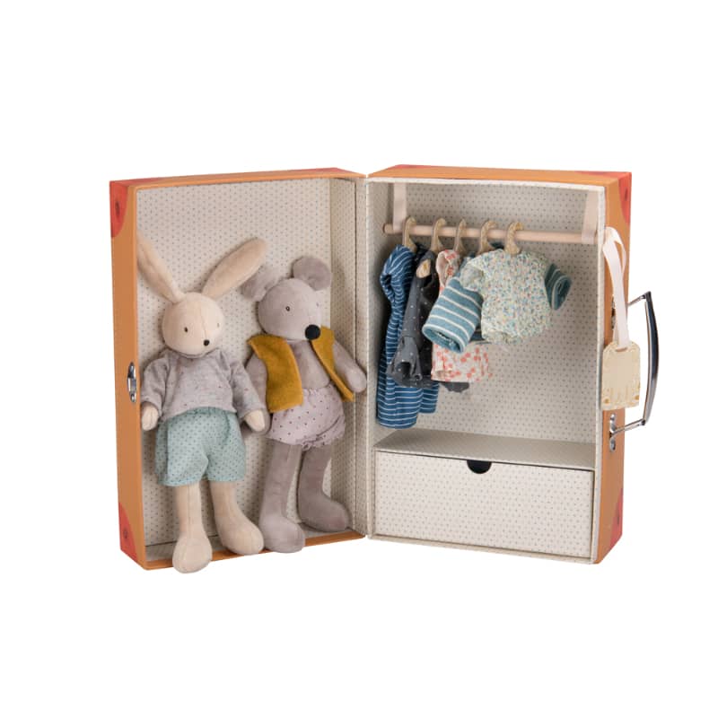 Suitcase - Rabbit & Mouse Wardrobe - Stuffed Toy