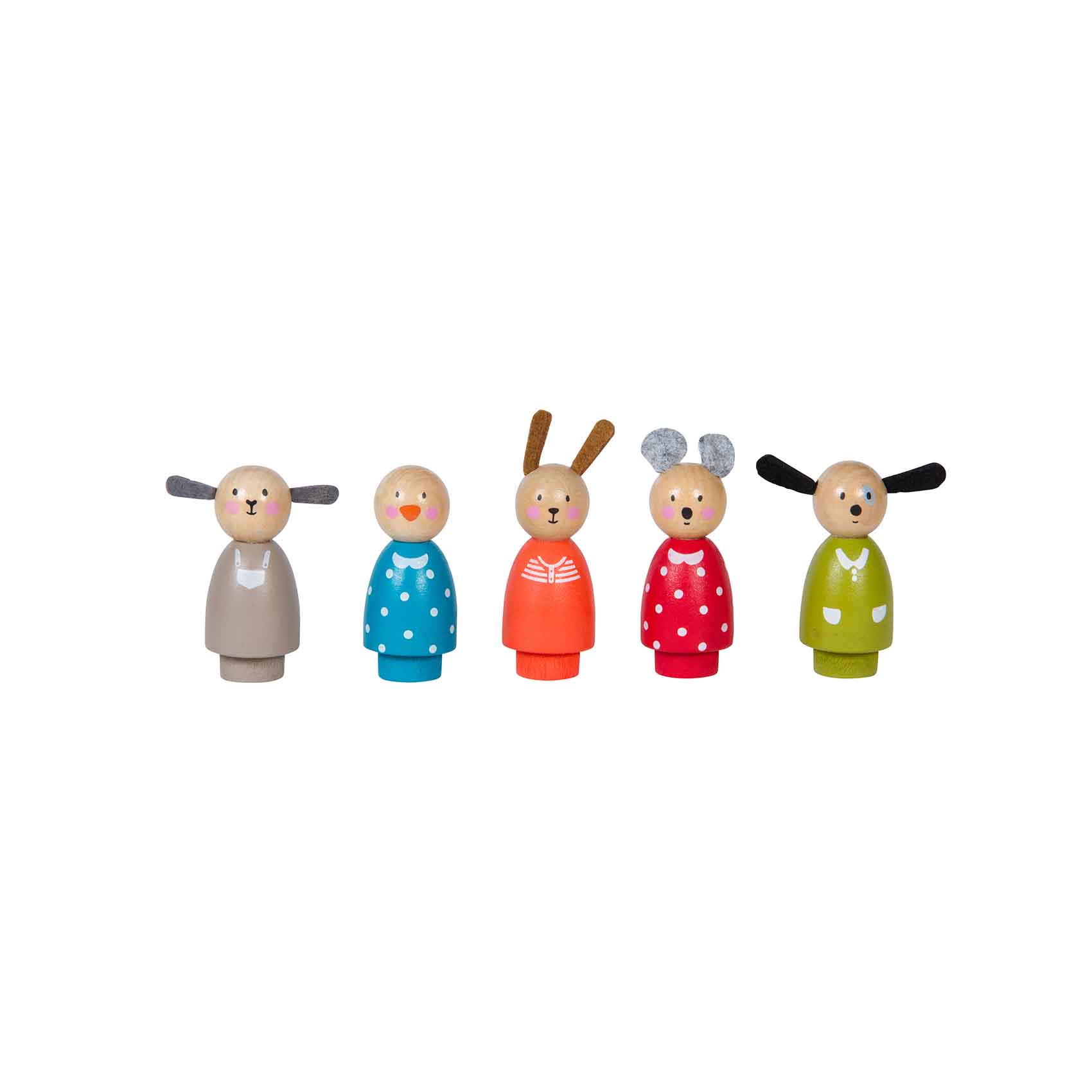 Assorted Wooden Characters - Playhouse The Big Family