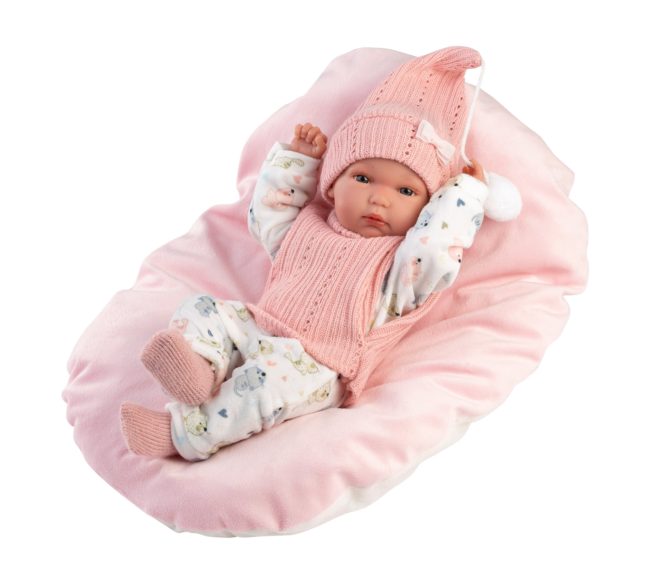 13.8" Anatomically-Correct Newborn Doll Reese with Cushion