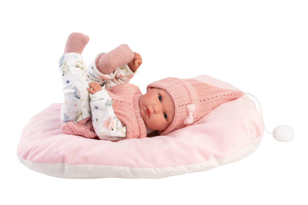 13.8" Anatomically-Correct Newborn Doll Reese with Cushion