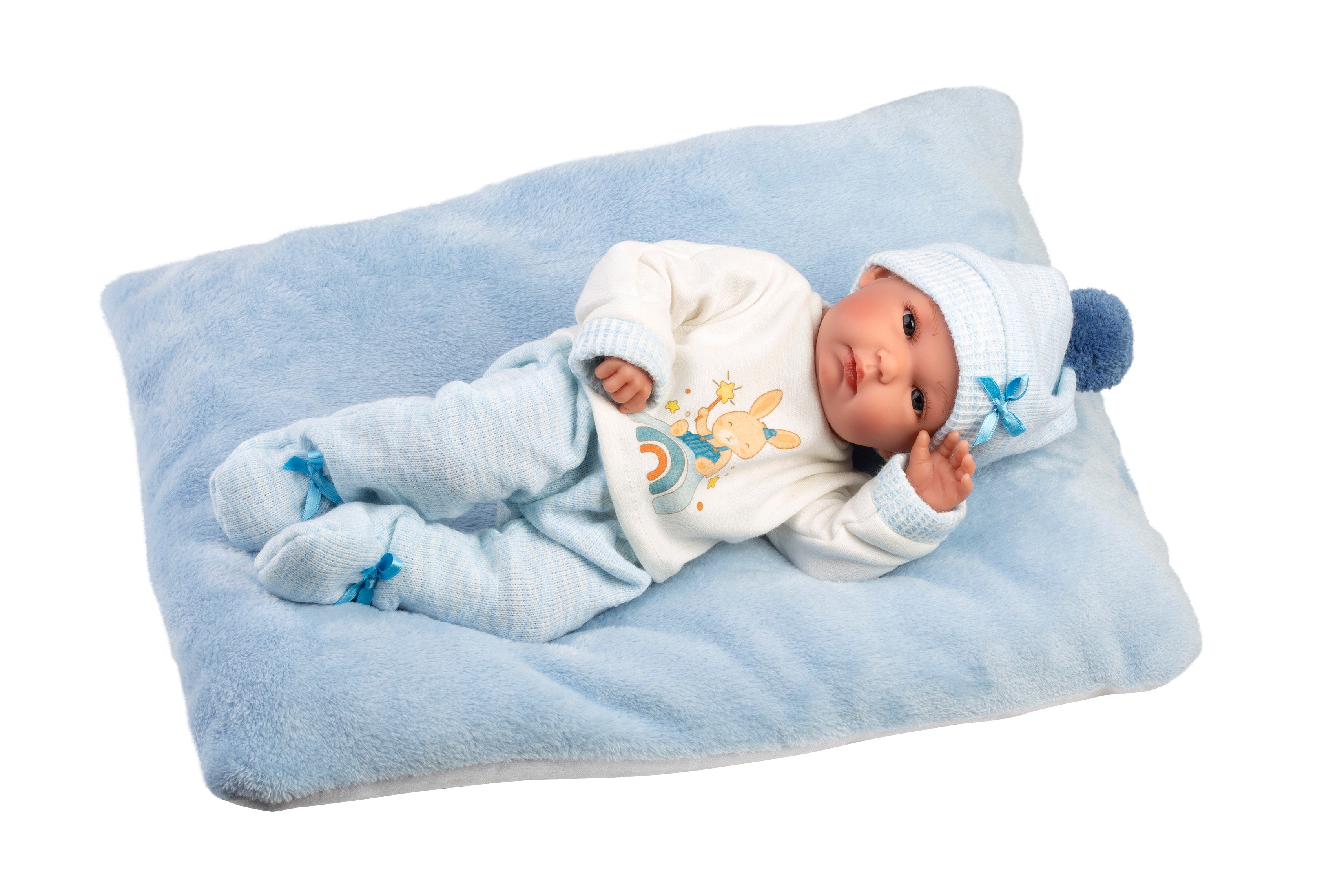 13.8" Anatomically-Correct Newborn Doll Lucas with Cushion