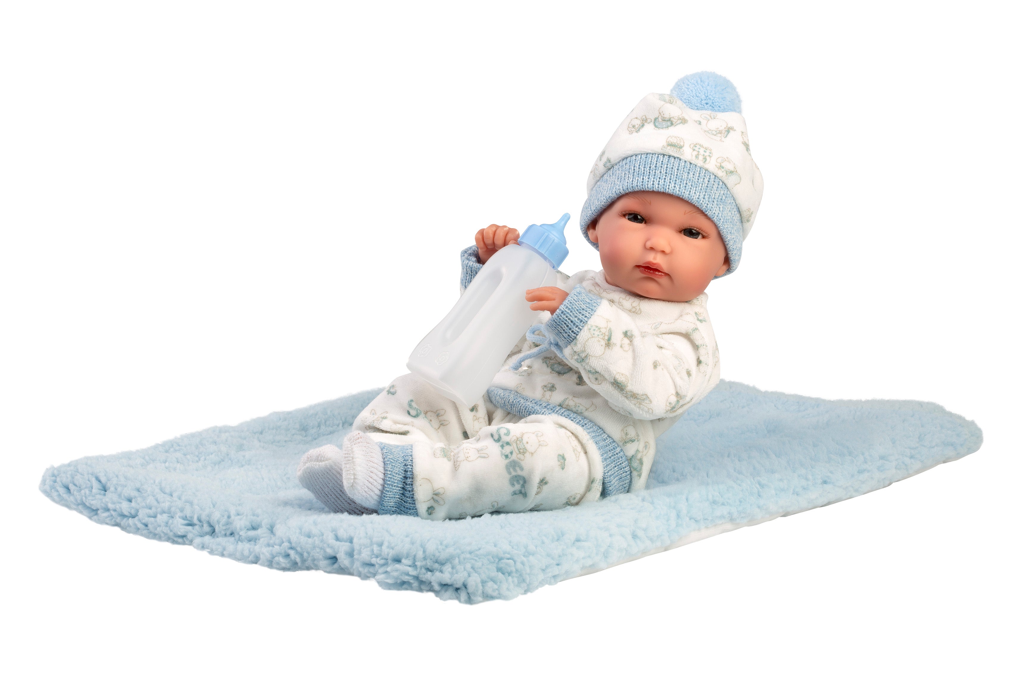 13.8" Anatomically-Correct Newborn Doll Oliver with Cushion