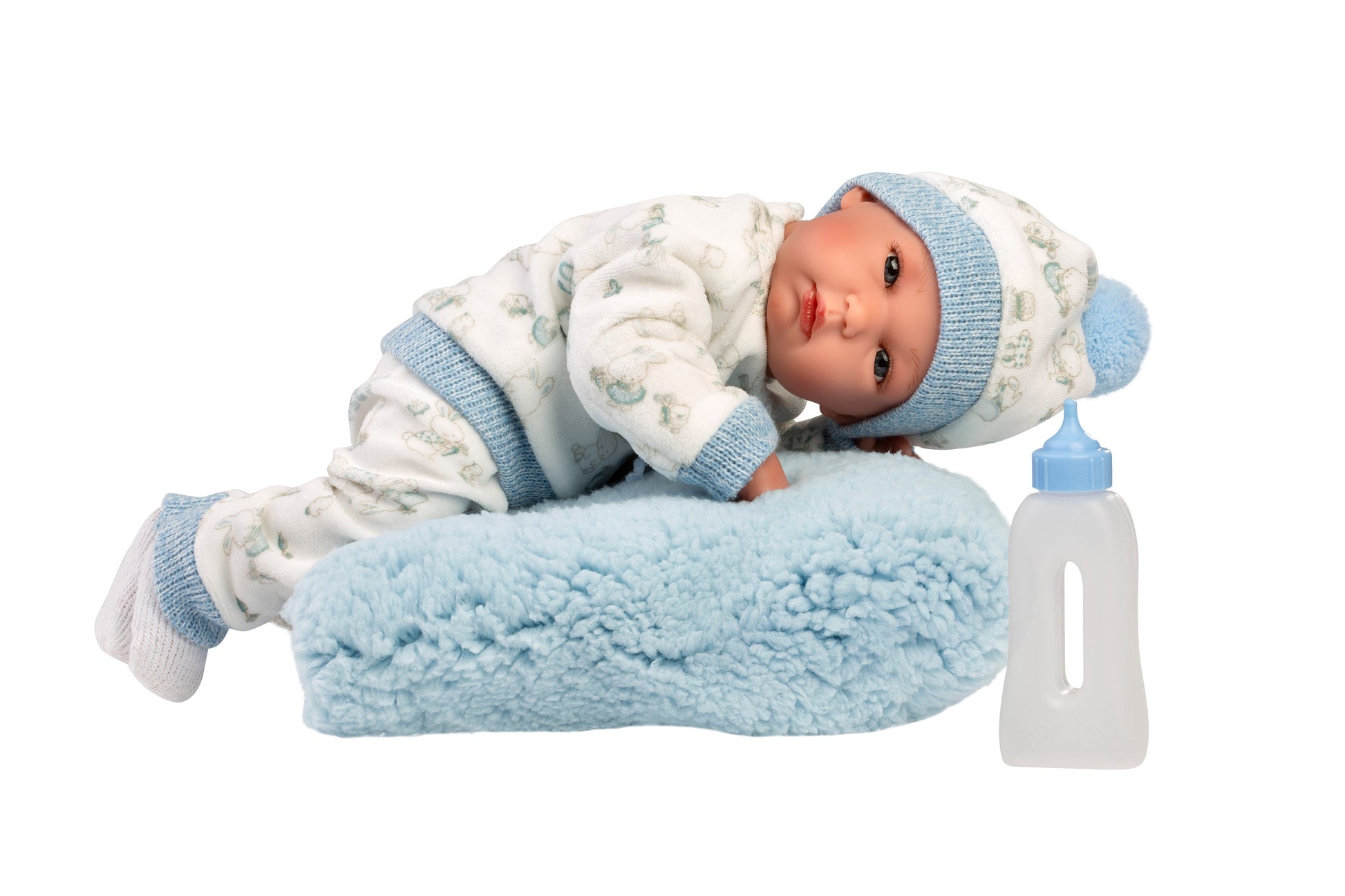 13.8" Anatomically-Correct Newborn Doll Oliver with Cushion
