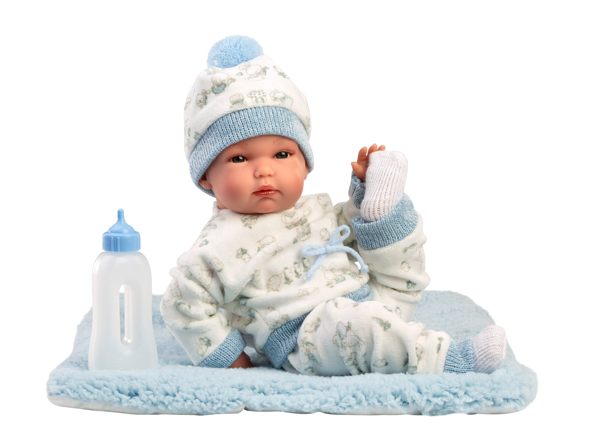 13.8" Anatomically-Correct Newborn Doll Oliver with Cushion