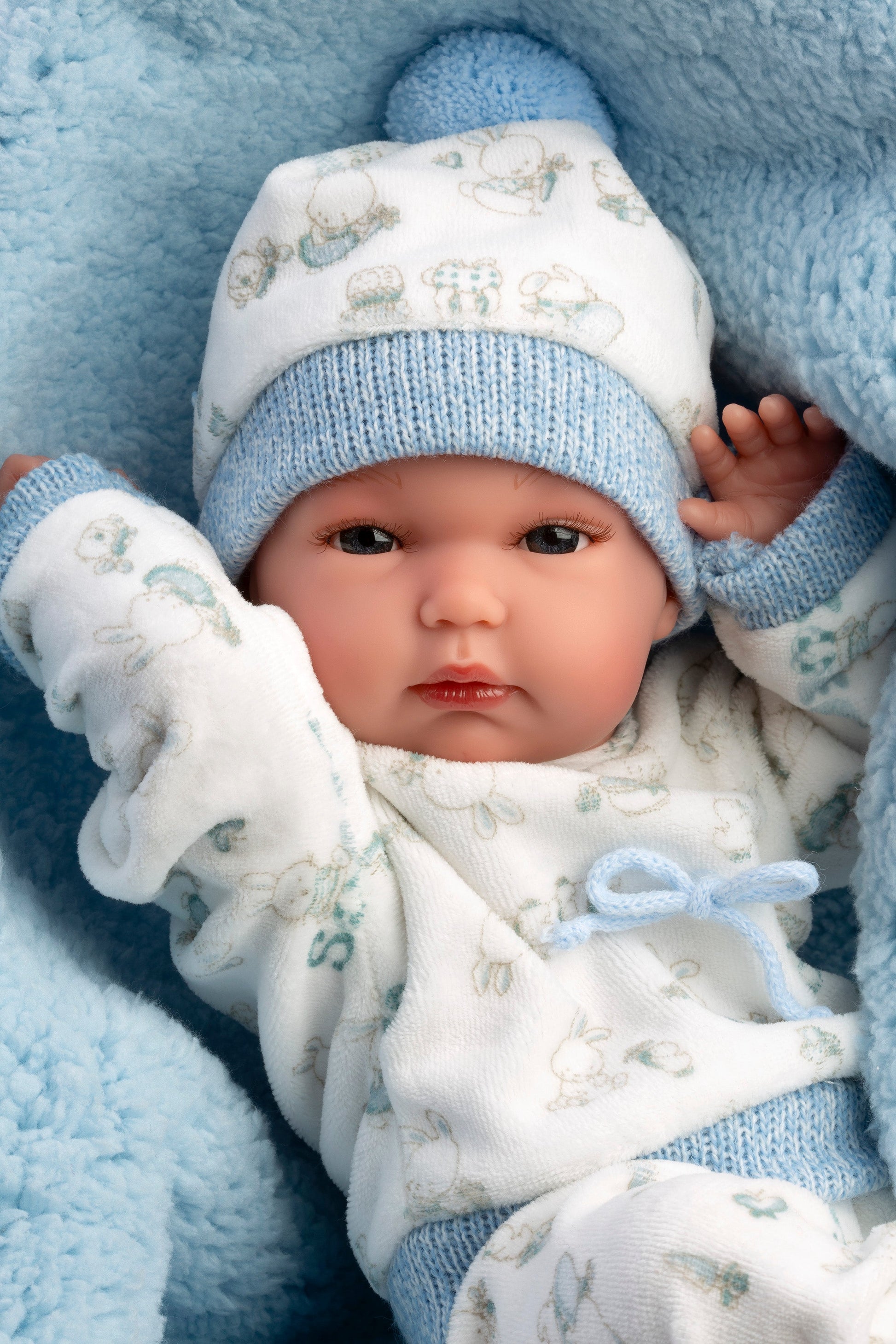 13.8" Anatomically-Correct Newborn Doll Oliver with Cushion