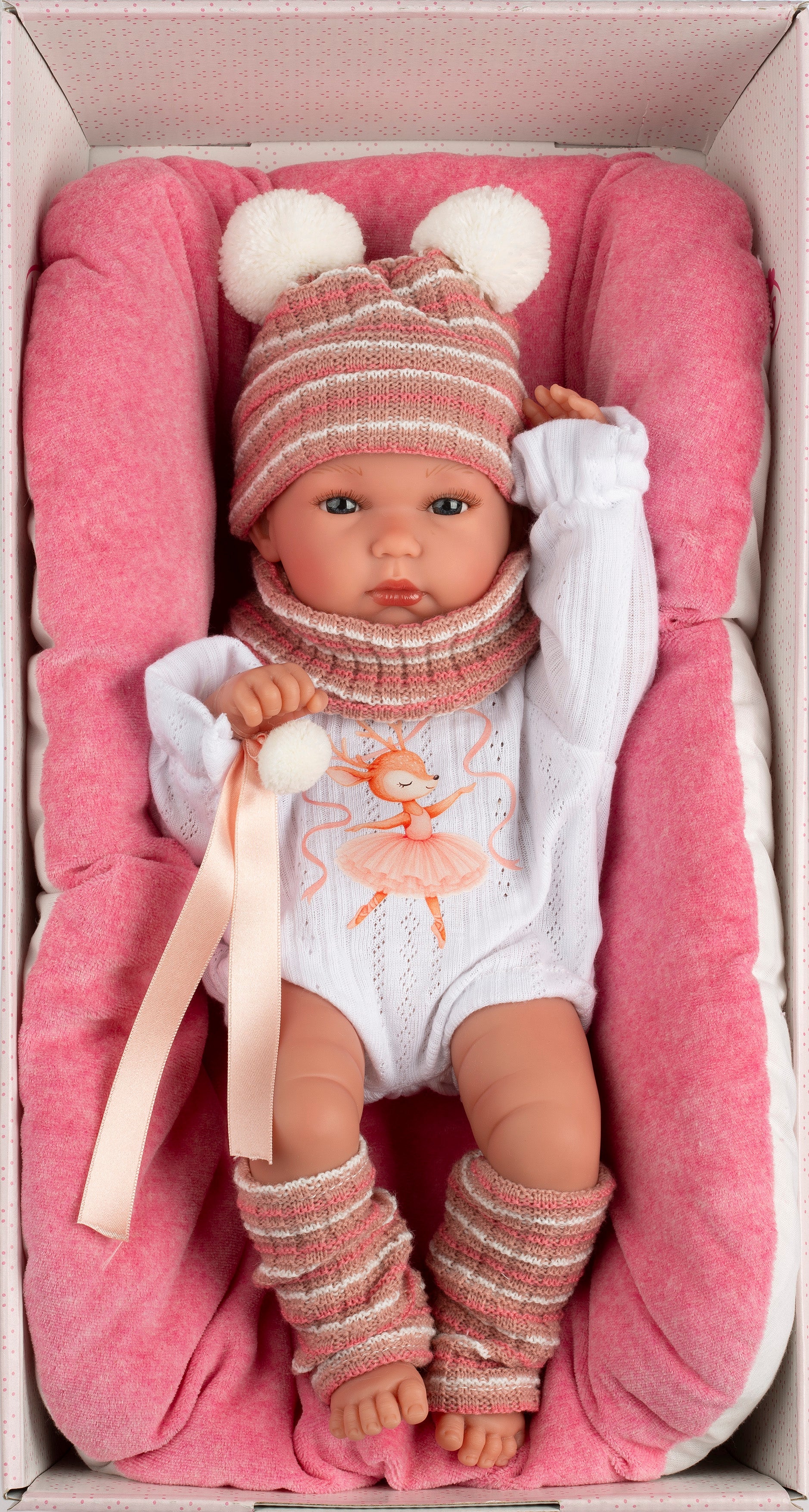 13.8" Anatomically-Correct Newborn Doll Skye with Cushion
