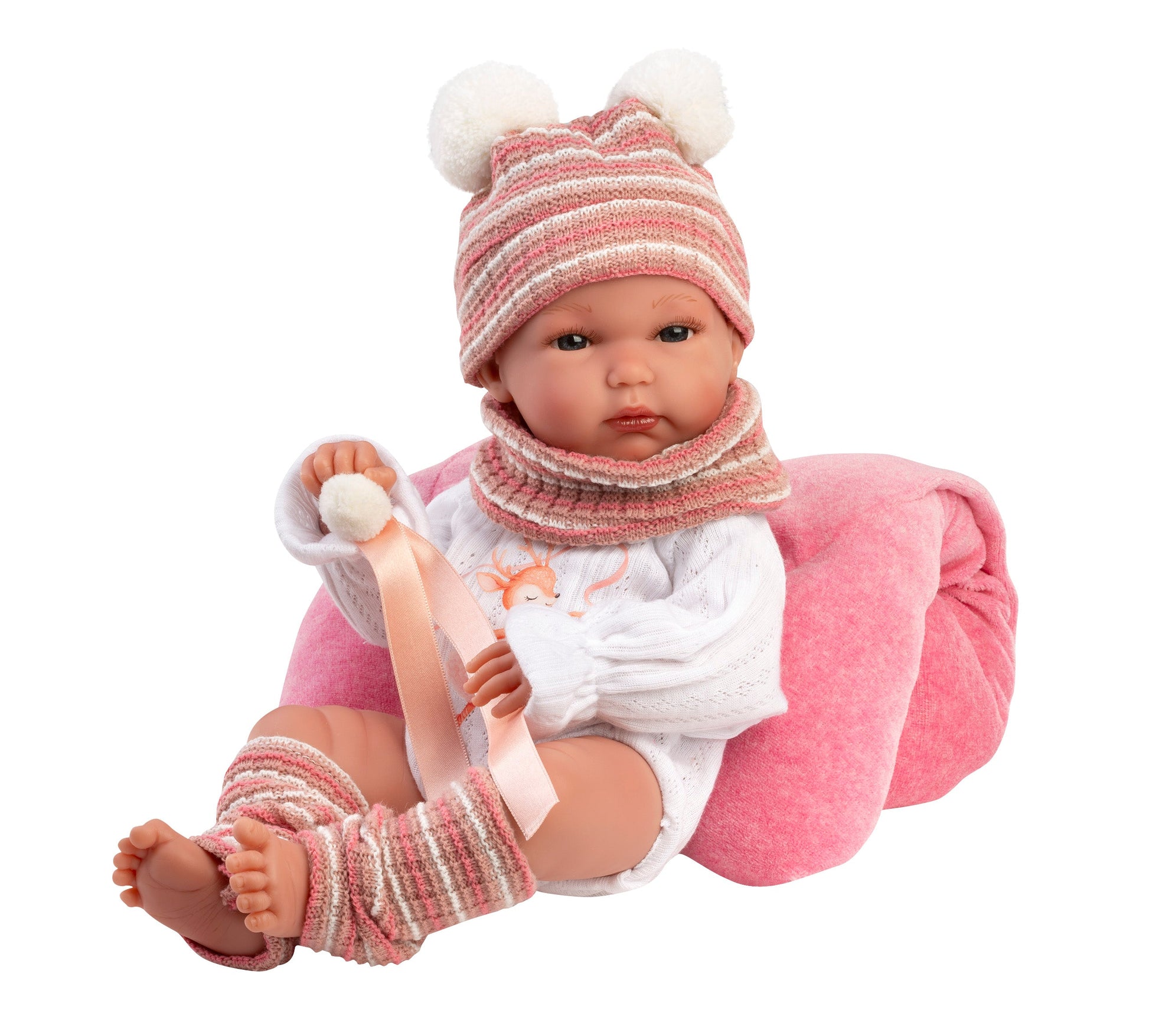 13.8" Anatomically-Correct Newborn Doll Skye with Cushion