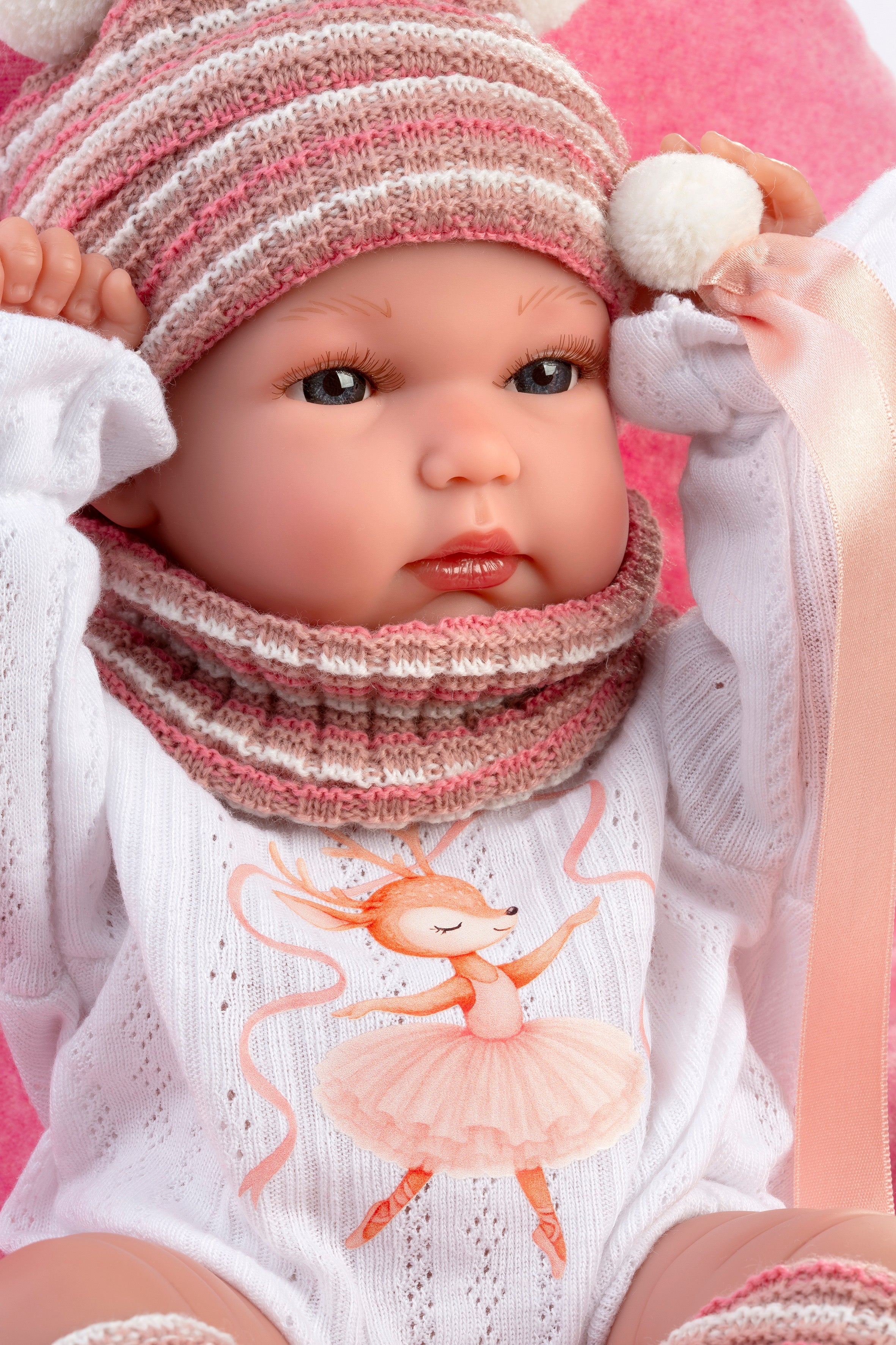 13.8" Anatomically-Correct Newborn Doll Skye with Cushion