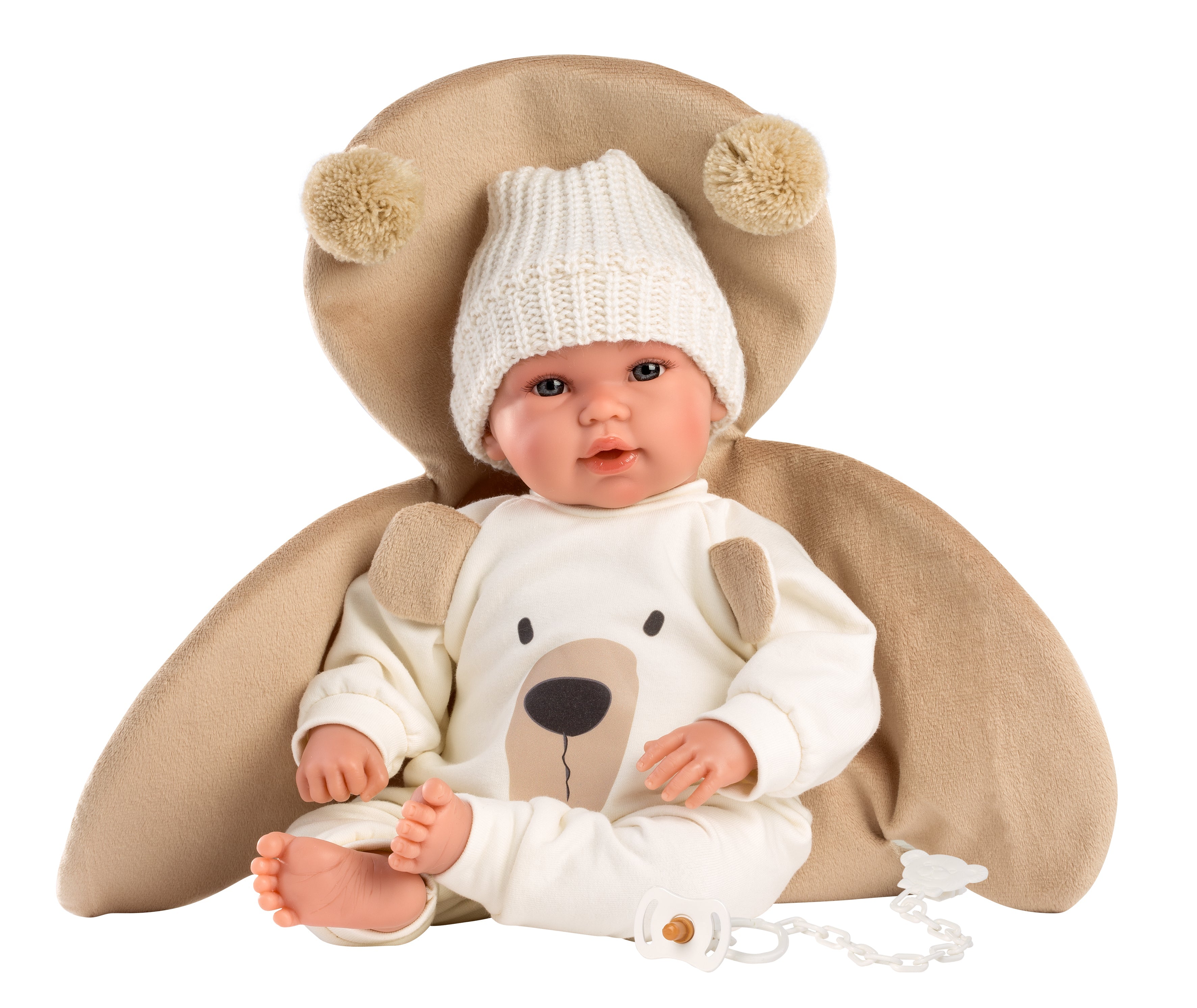 14.2" Soft Body Newborn Doll Carlos with Bear Blanket