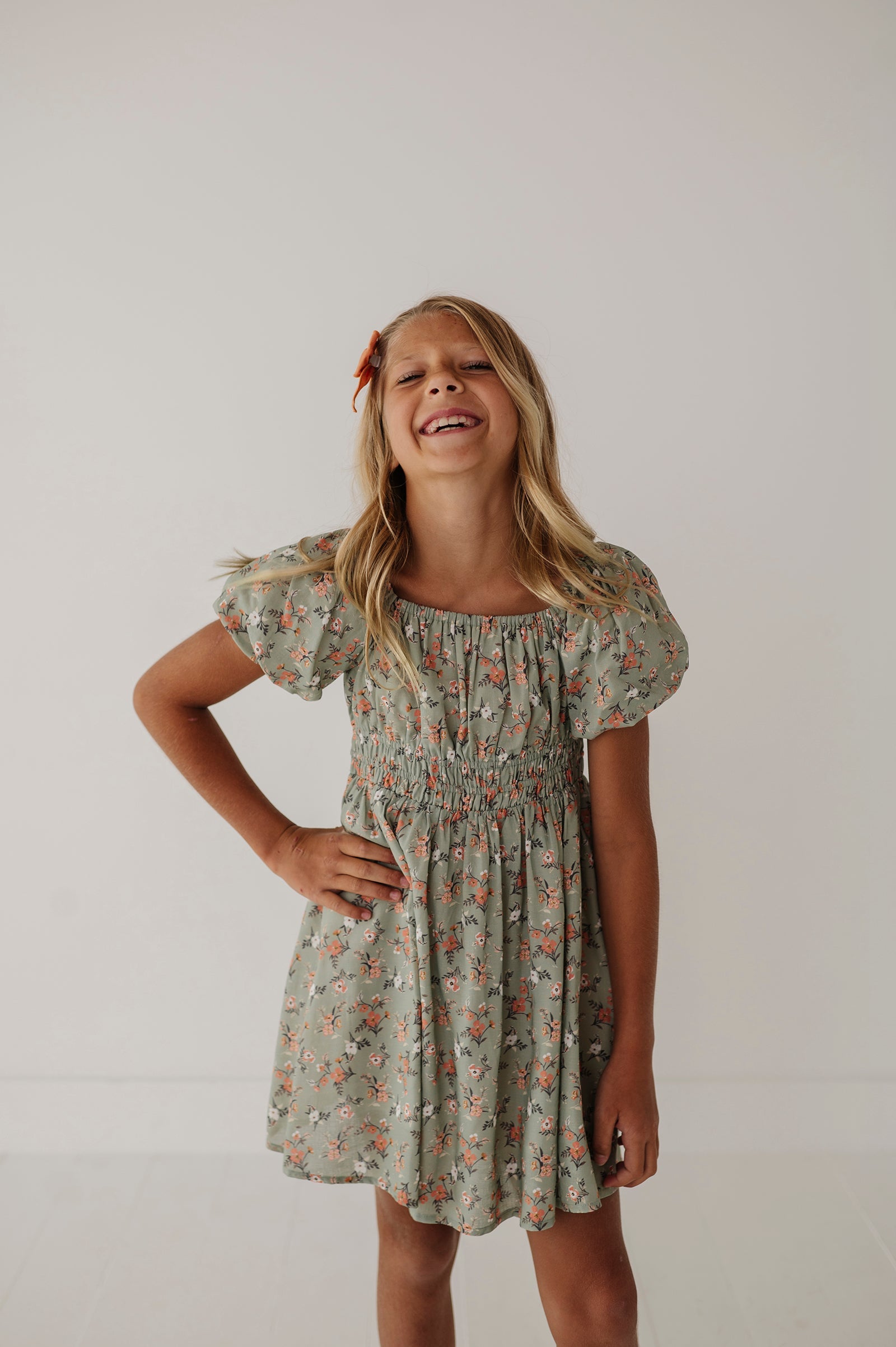 Peasant Bubble Sleeve Dress