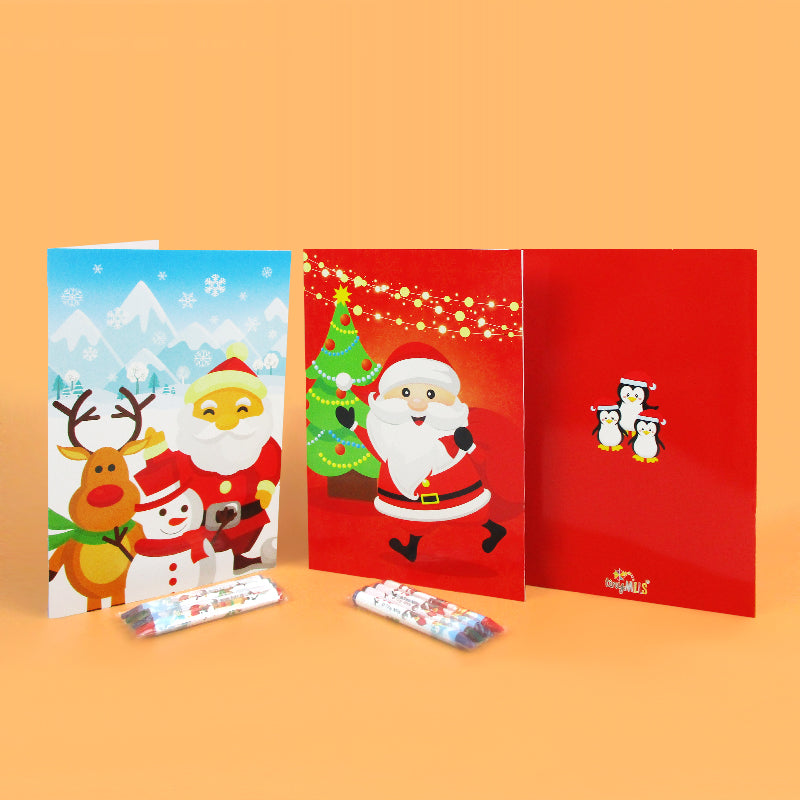 Christmas Holidays Coloring Books With Crayons - Set Of 6 Or 12