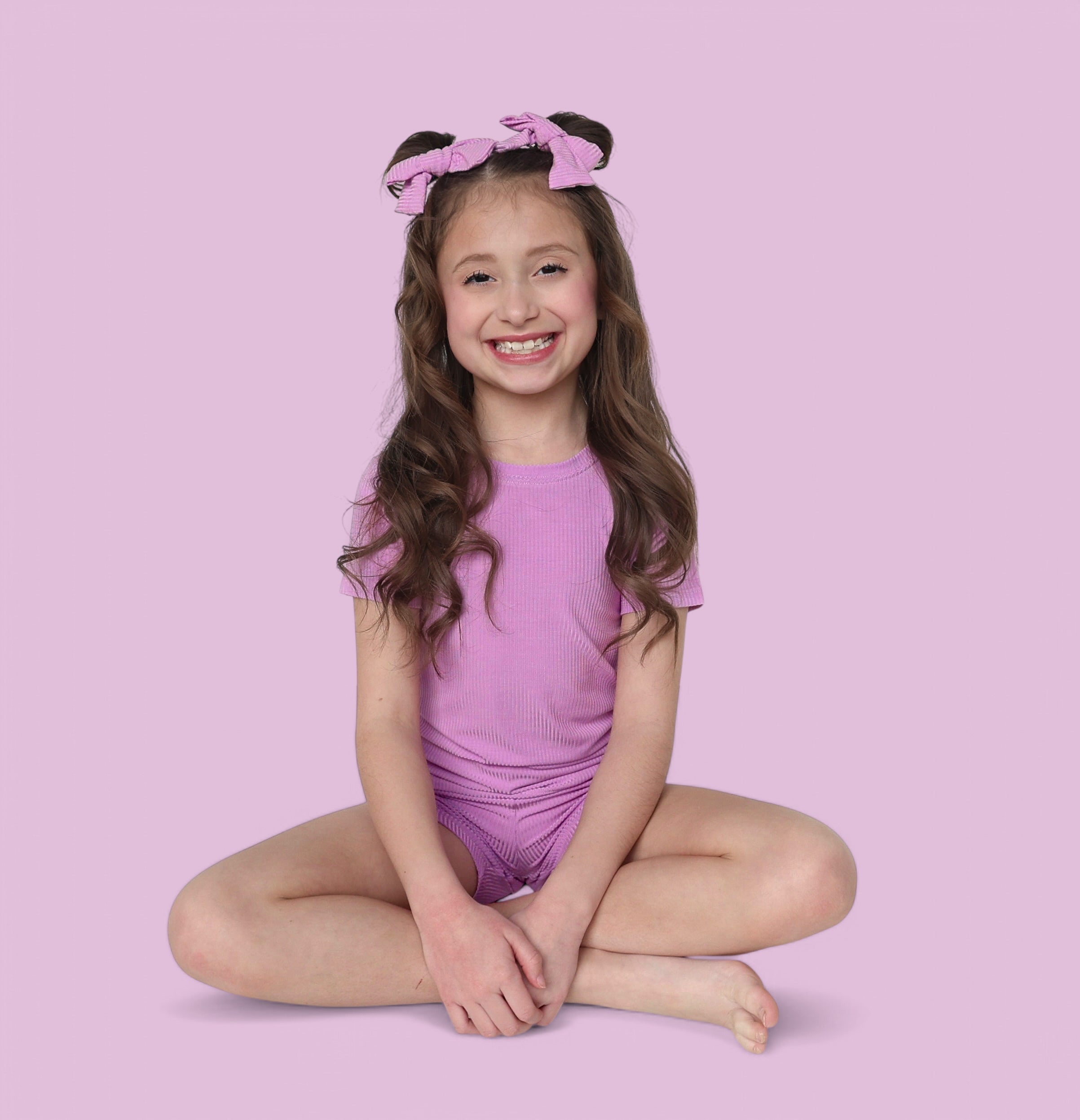 Forever Lilac Rib Dream Bow Hair Clips