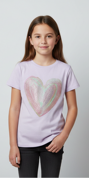 Tweenstyle By Stoopher - Lavender Tee - Watercolor Heart