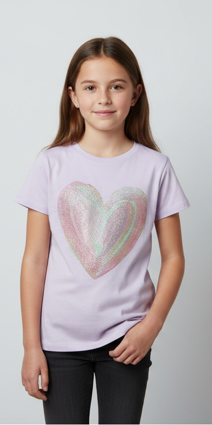Tweenstyle By Stoopher - Lavender Tee - Watercolor Heart