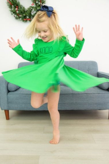 Girls Long Sleeve Twirl Dress