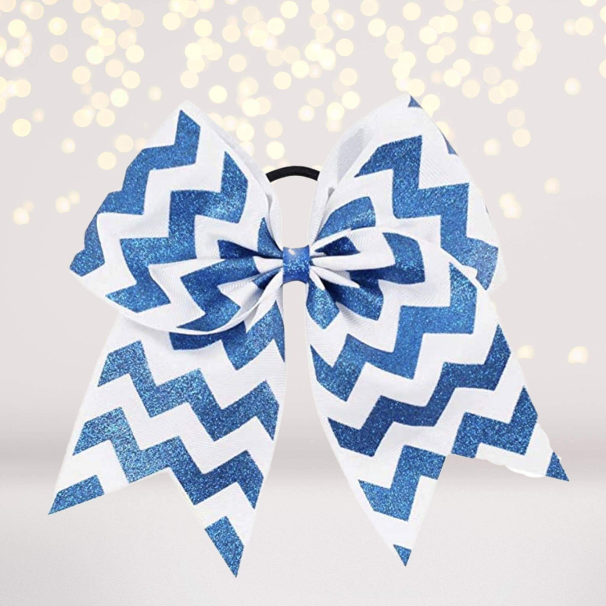 6.5  Glitter Chevron Gross Grain Christmas Cheer Bow