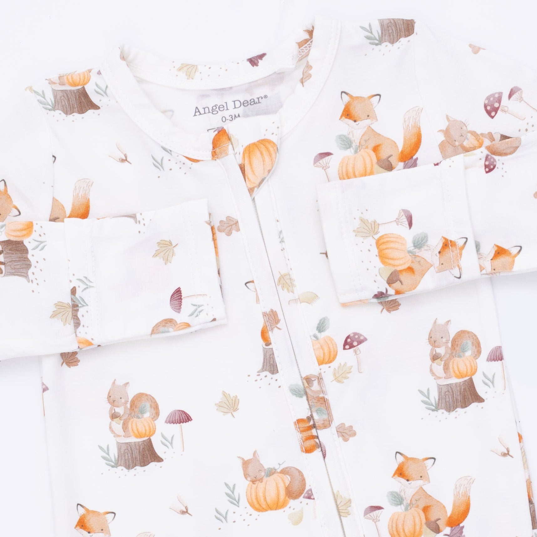 Woodland Animals With Pumpkins - 2 Way Zipper Footie