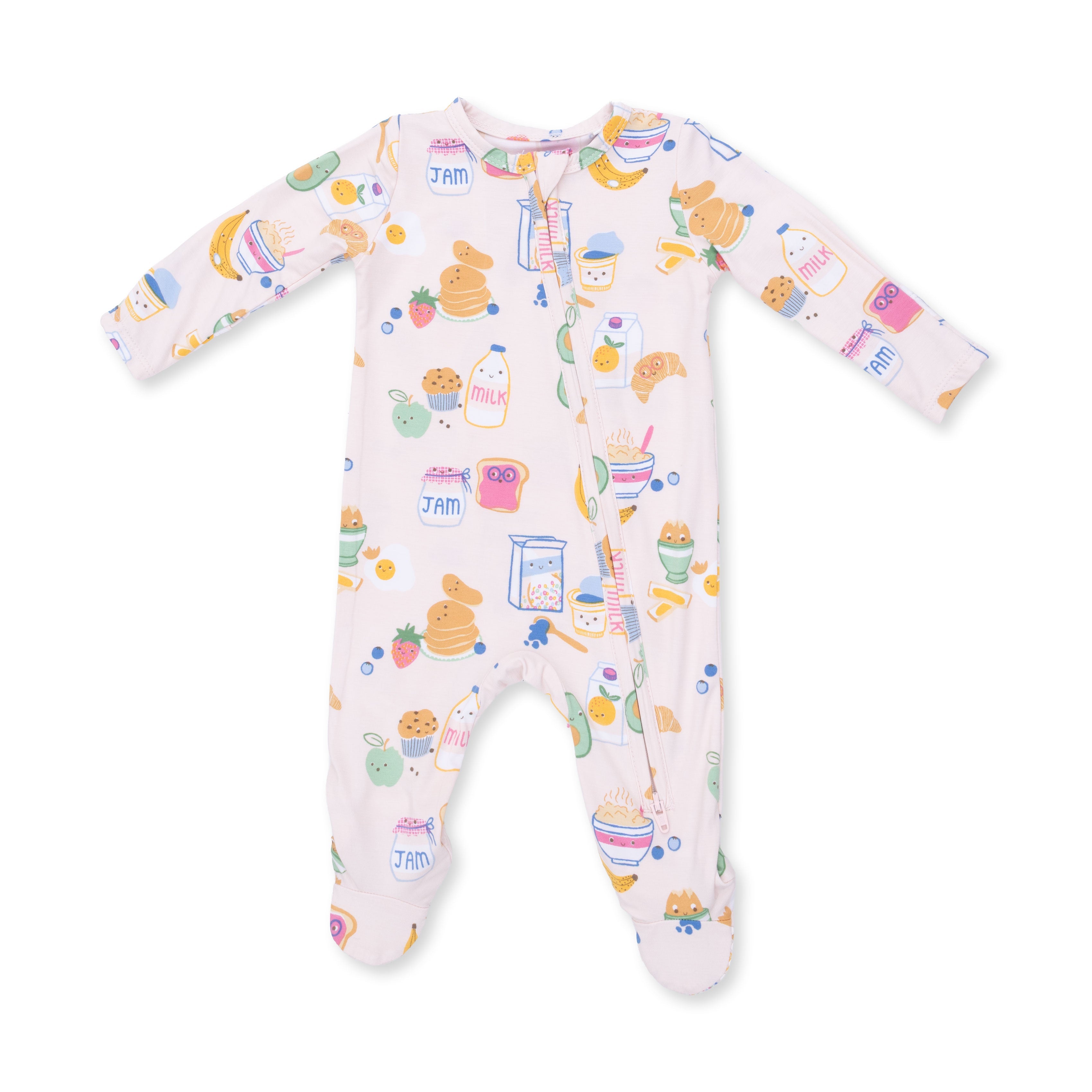 Breakfast Club Pink - 2 Way Zipper Footie