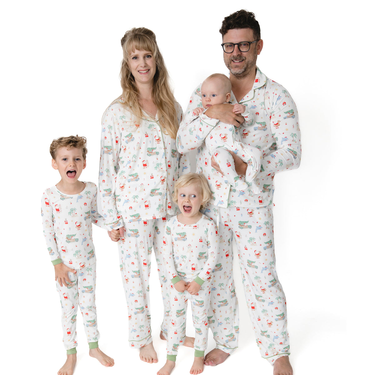 Beach Christmas - Adult Long Sleeve Coat Style And Pant With Pockets