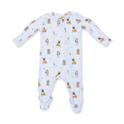 Bestie Dogs Blue - 2 Way Zipper Footie