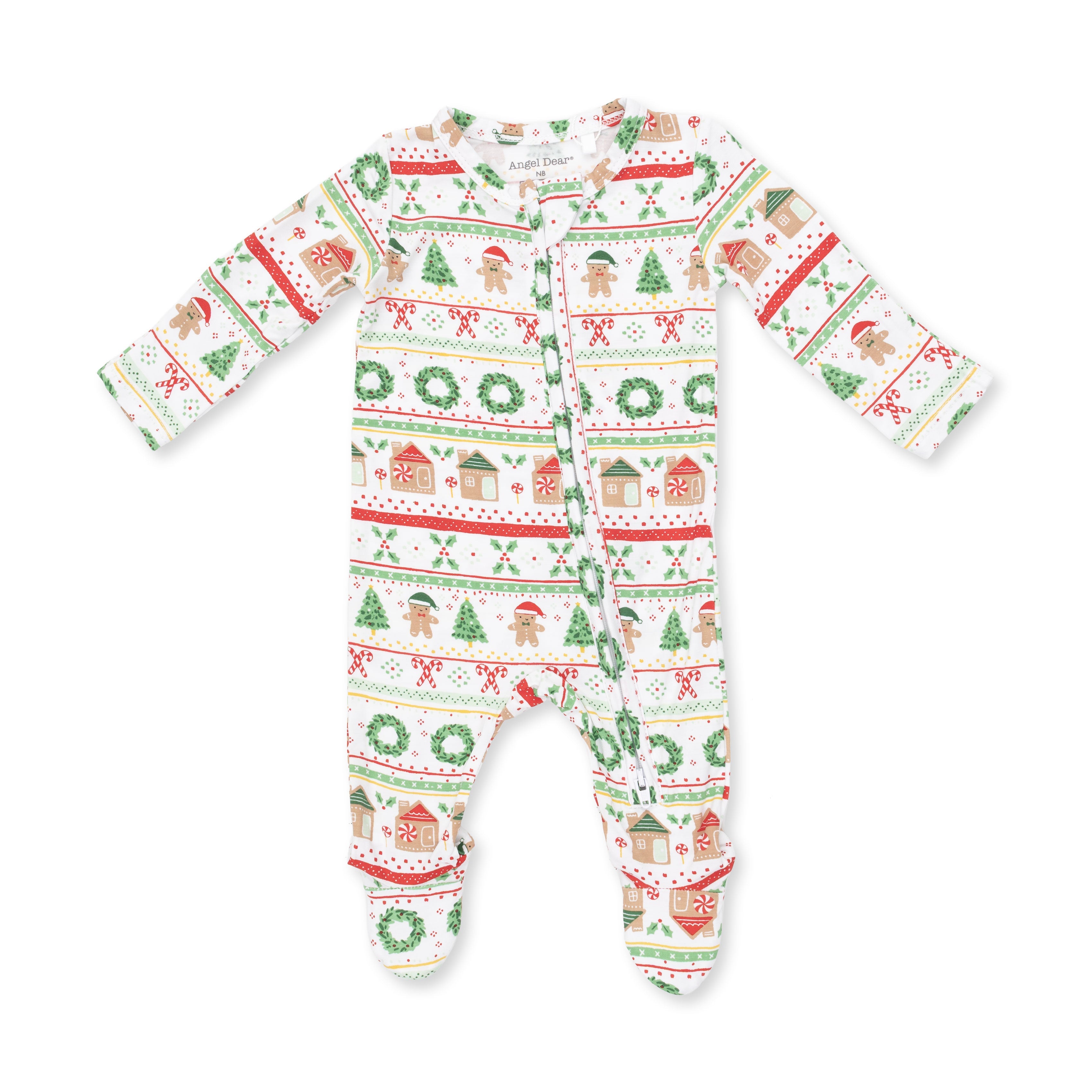 Gingerbread Fair Isle Uni - 2 Way Zipper Footie