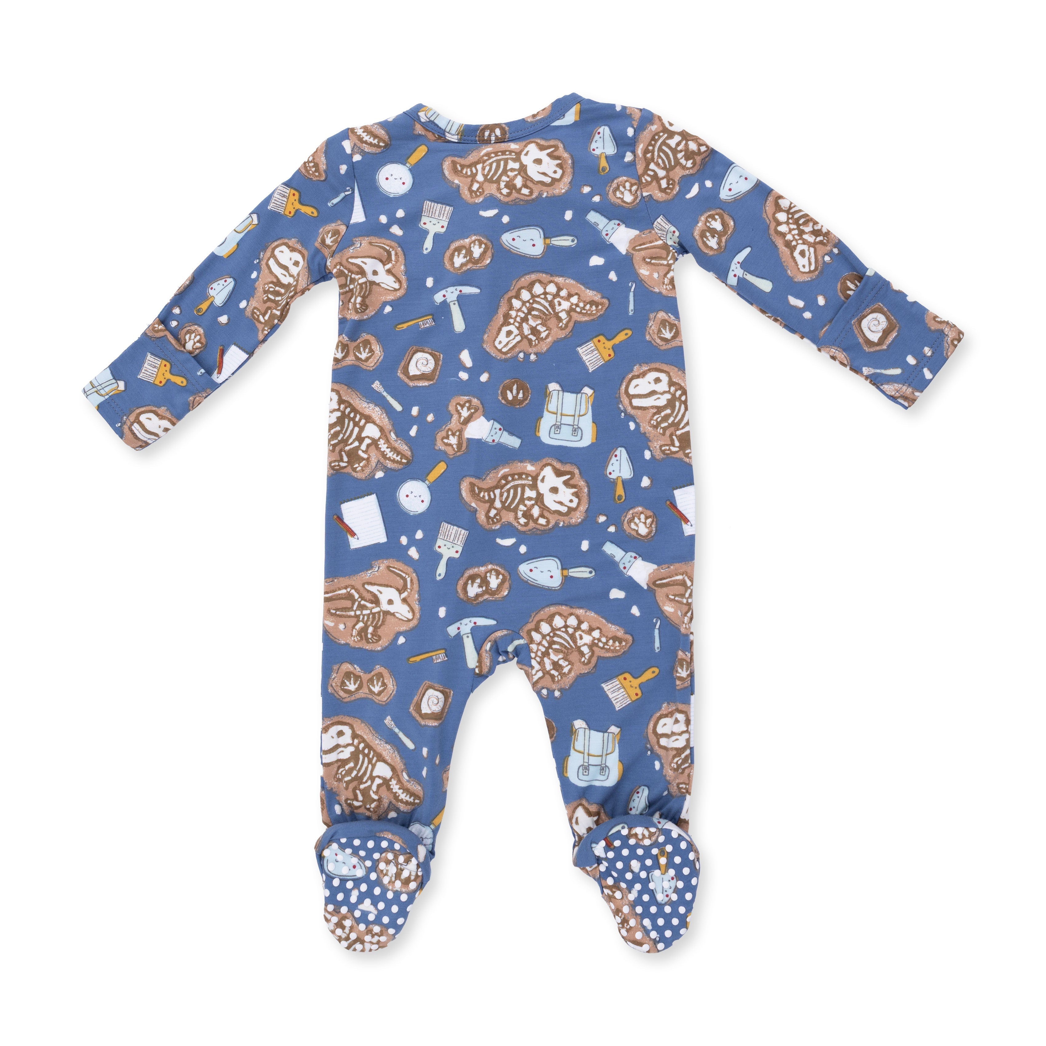 Dino Dig - 2 Way Zipper Footie