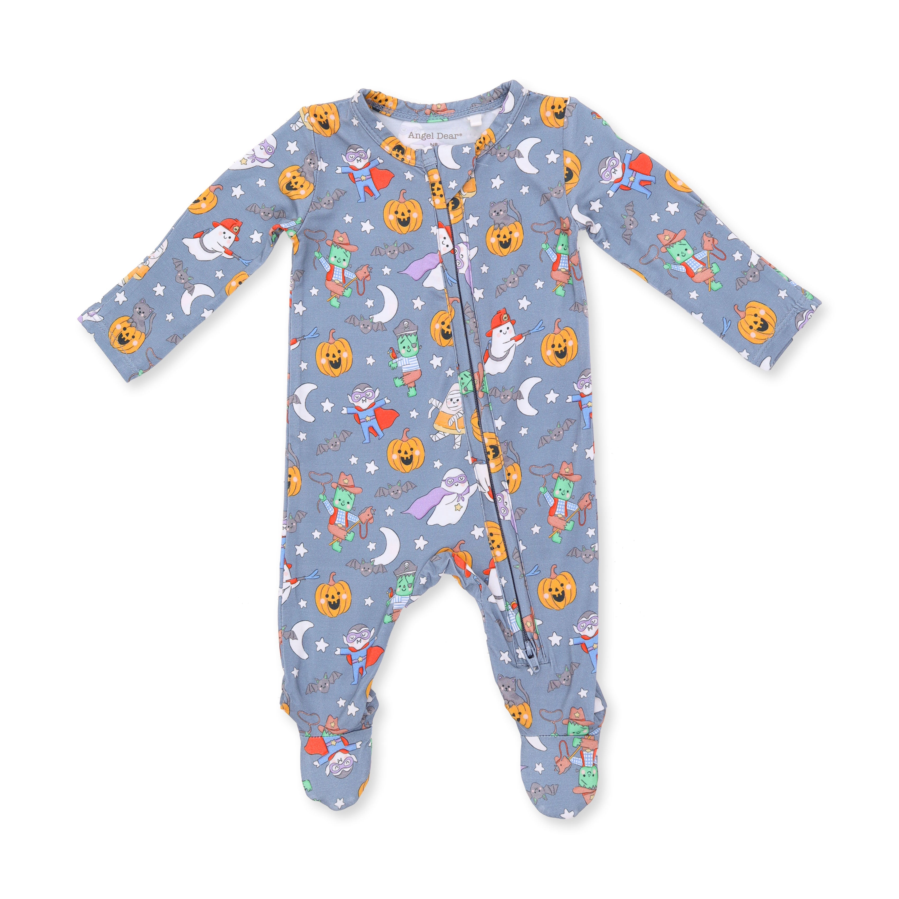 Halloween Monster Dress Up Blue - 2 Way Zipper Footie