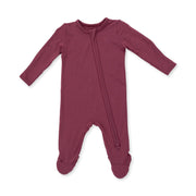 Solid Oxblood Red - 2 Way Zipper Footie