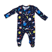 Astronaut And Rockets - 2 Way Zipper Footie