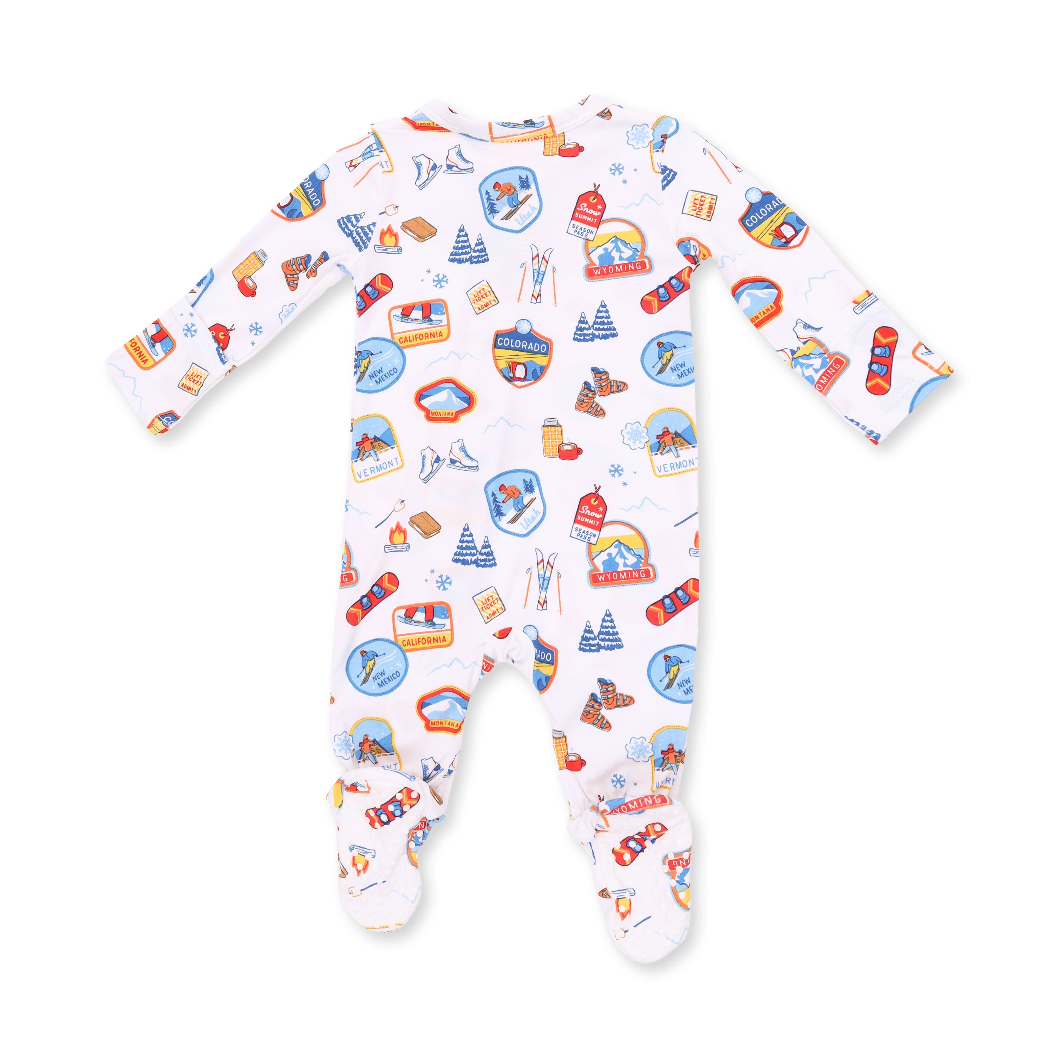Vintage Ski Patches - 2 Way Zipper Footie
