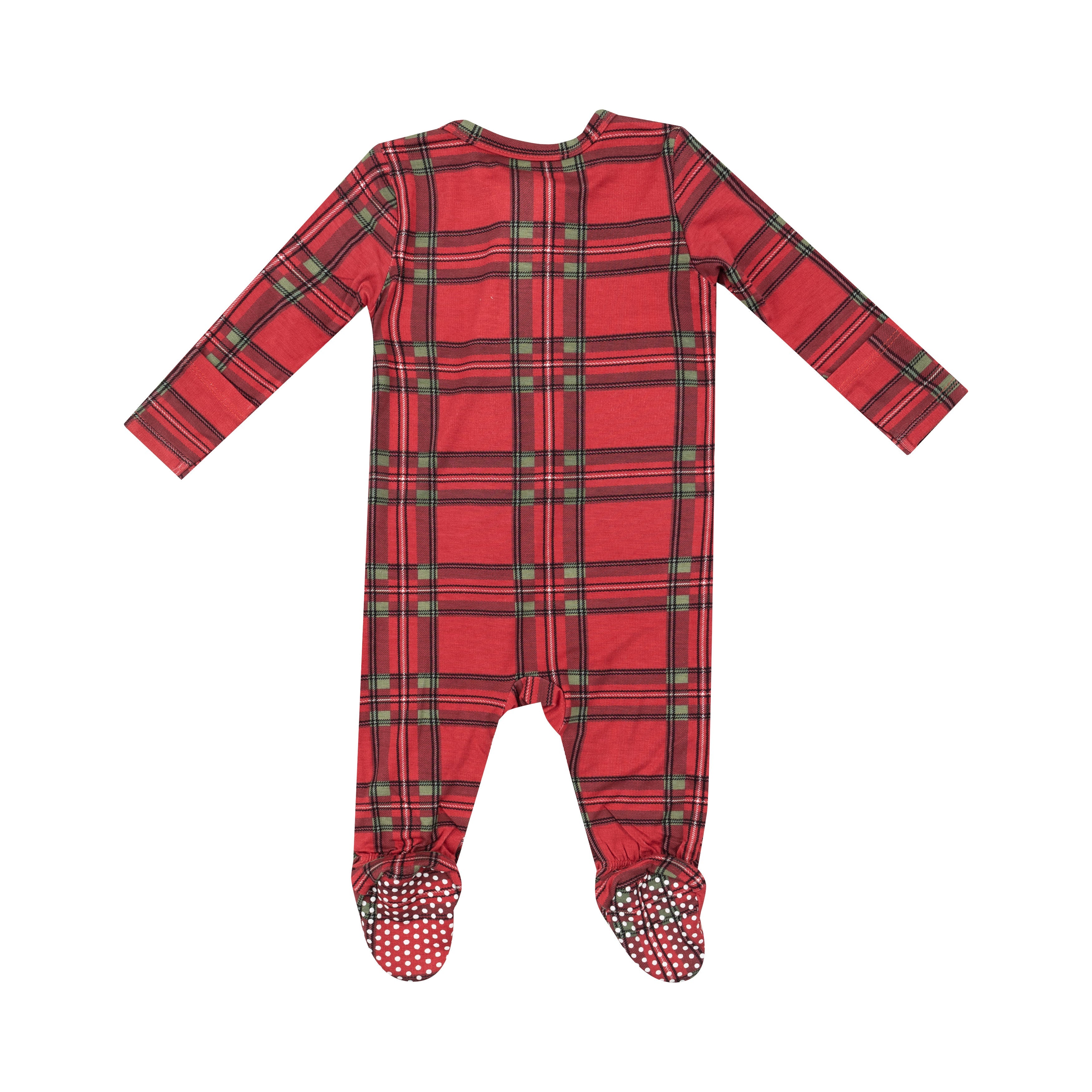 2 Way Zipper Footie - Vintage Holiday Plaid